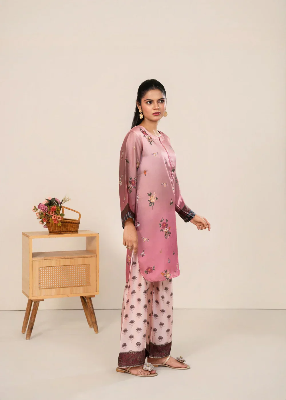 Midway Arts Stitched Co Ords Set Suit-Eloura Pink Mosaic Shamoze 2Pc Suit | Vibrant Printed Co-ord Se - Image 5