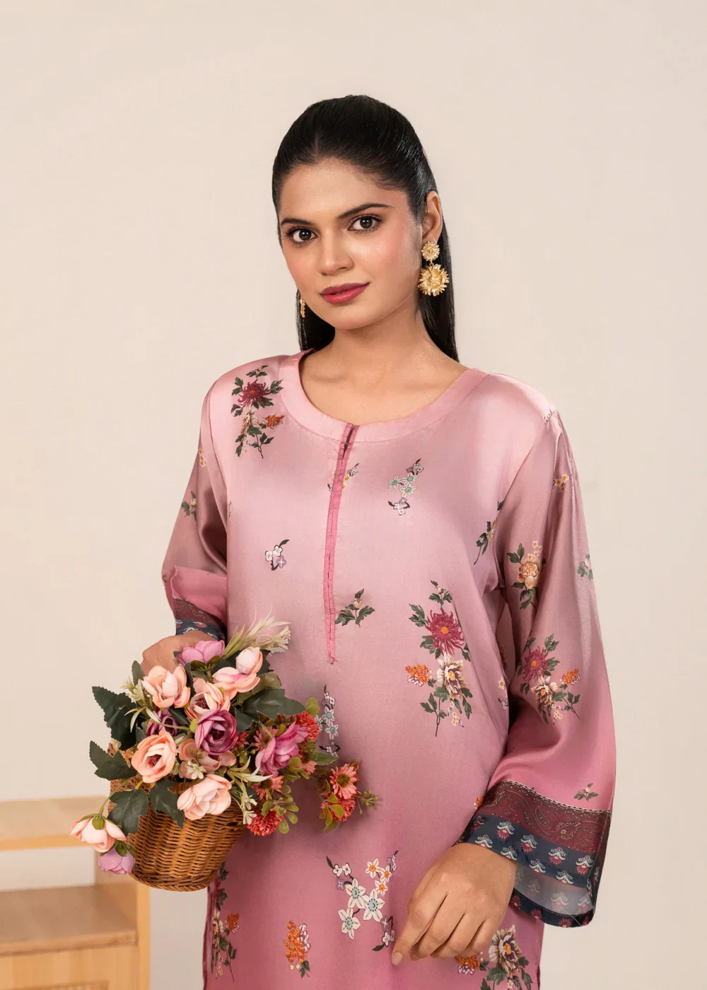 Midway Arts Stitched Co Ords Set Suit-Eloura Pink Mosaic Shamoze 2Pc Suit | Vibrant Printed Co-ord Se - Image 6