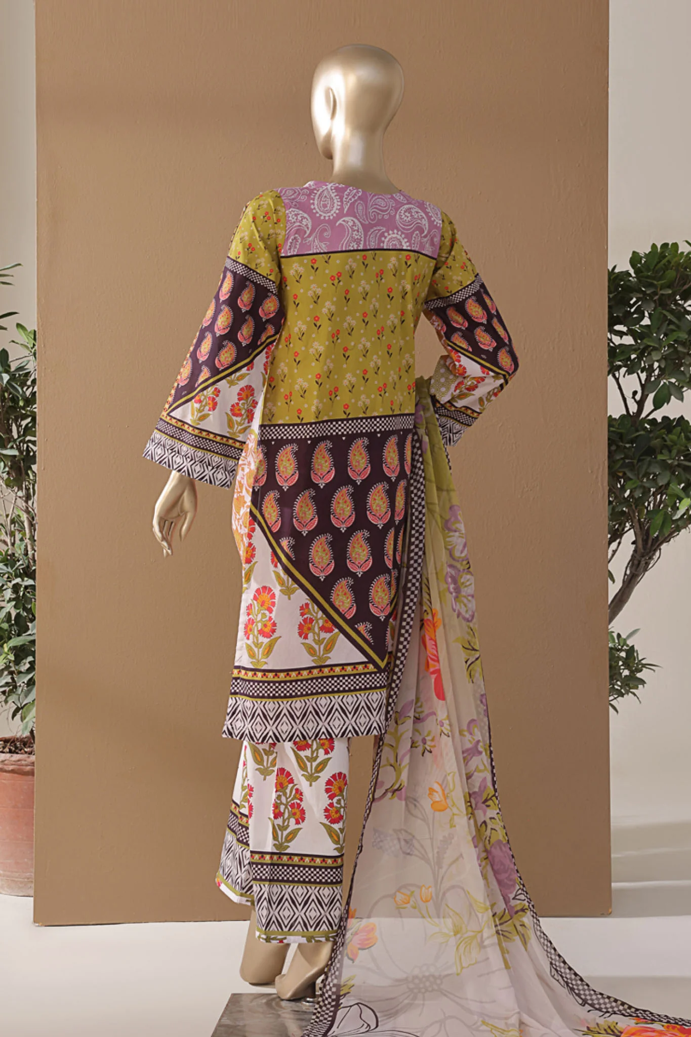 Intermix Art & Craft By HZ Stitched 3 Piece Printed Cambric Suit-ELP-3P-537-Multi - Image 3