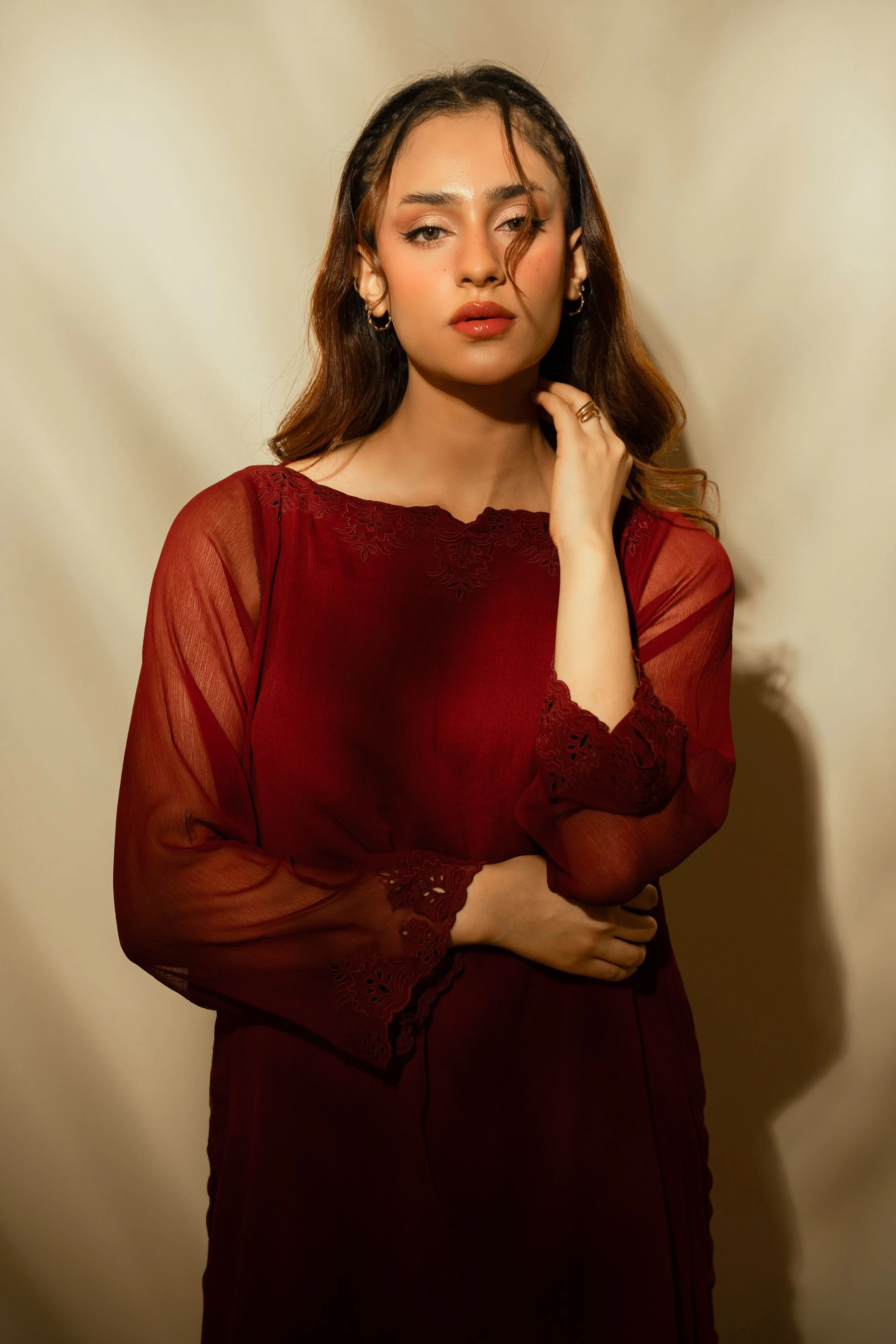 Elysia By Zouj Stitched Summer Suit-Luxe Whisper - Image 11