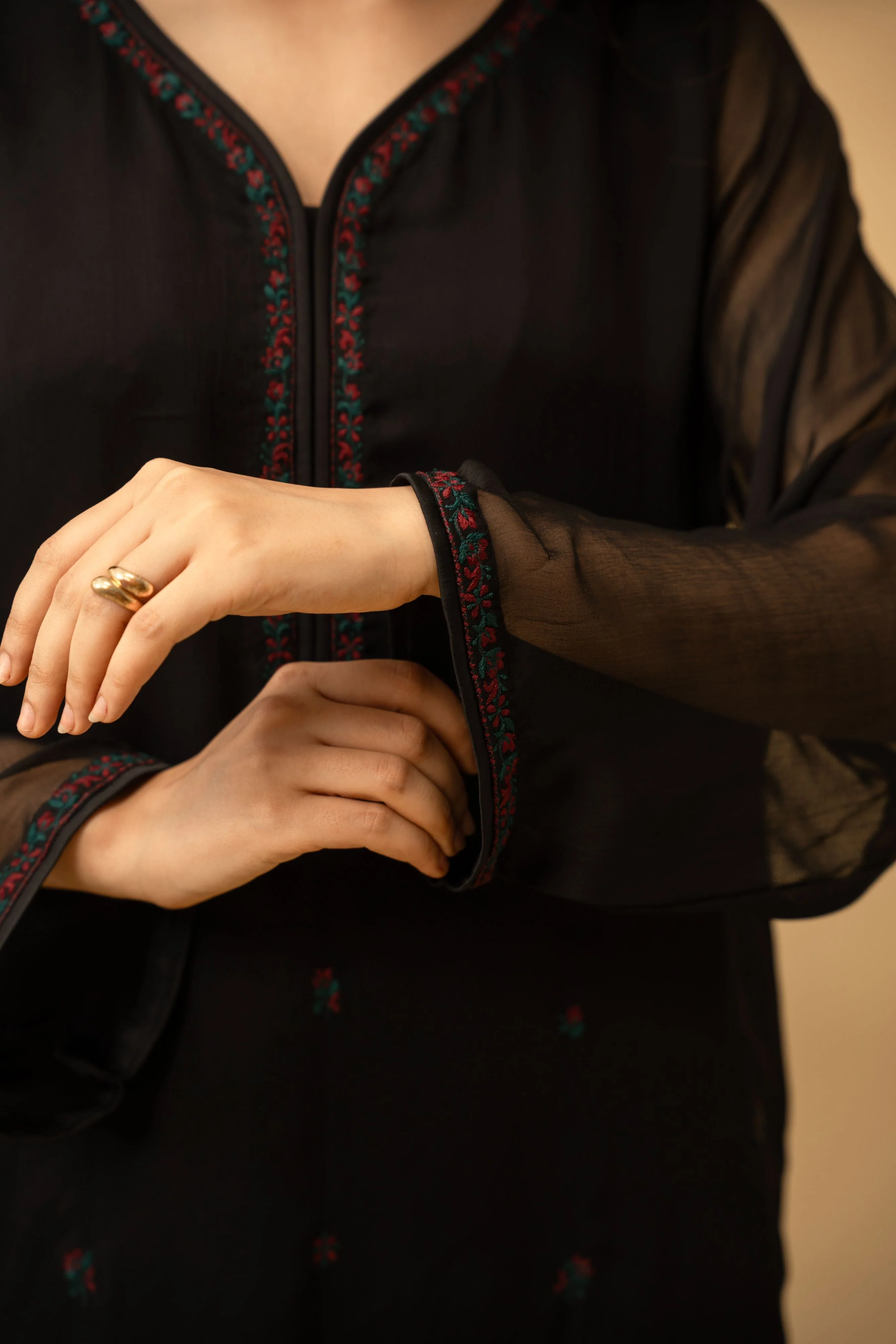 Elysia By Zouj Stitched Summer Suit-Midnight Dahlia - Image 7