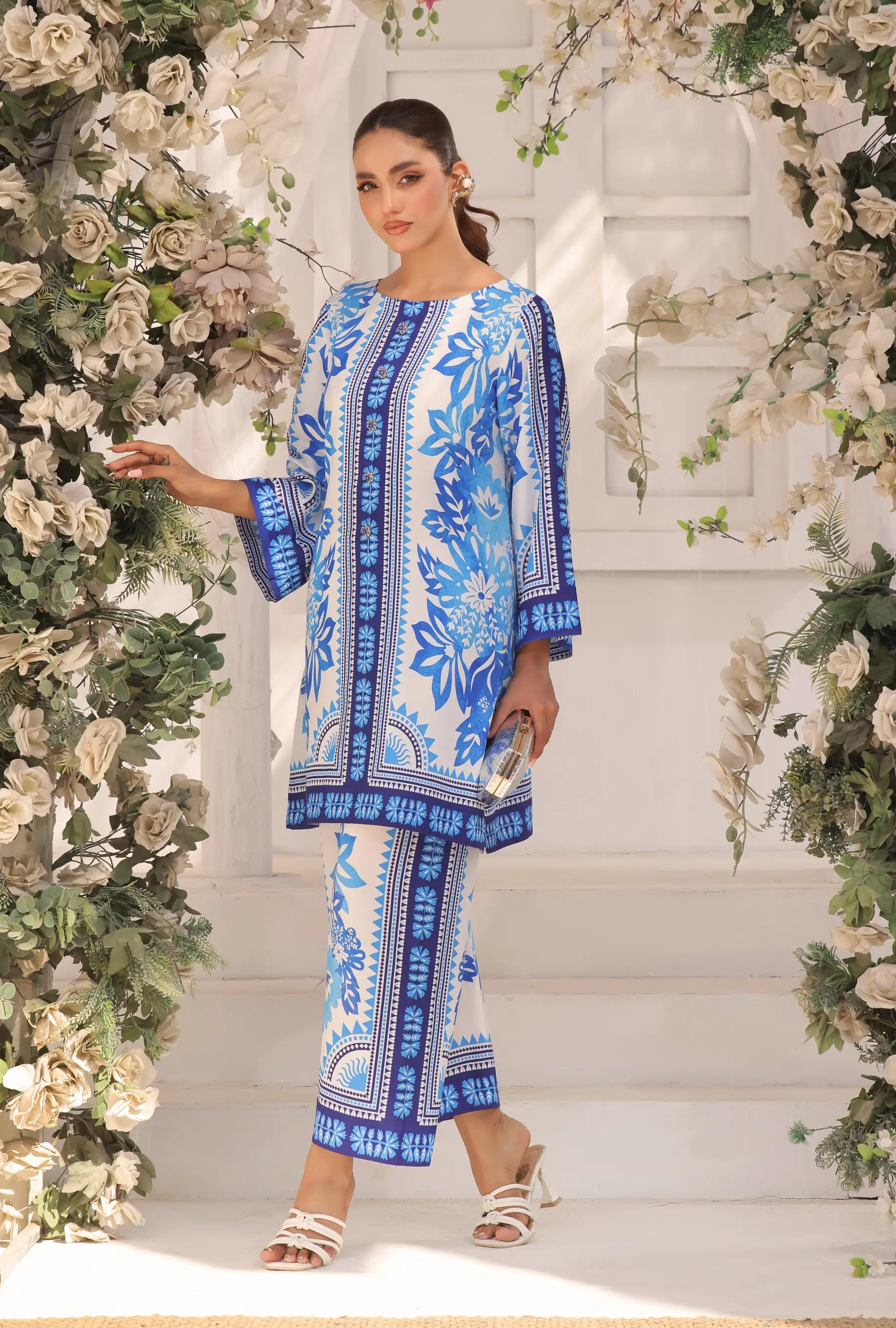 Zara Yamin Stitched 2 Piece Summer Collection-Elysian Sky Co-Ord Set 2PCs - Image 6