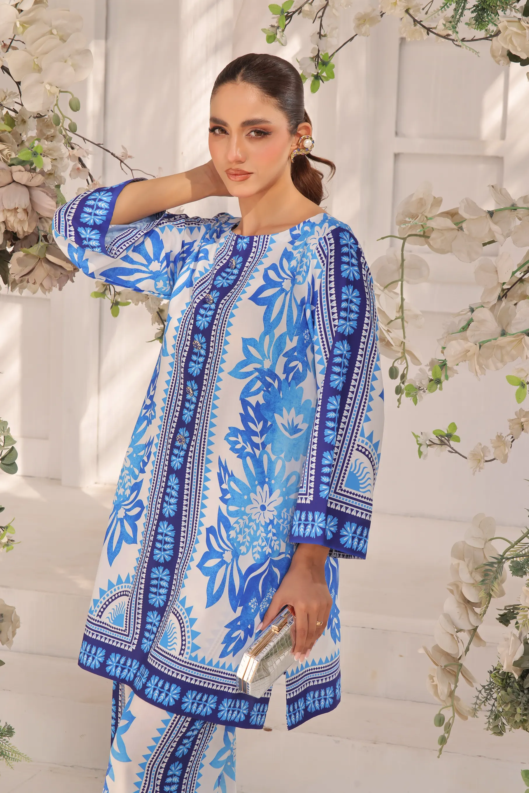 Zara Yamin Stitched 2 Piece Summer Collection-Elysian Sky Co-Ord Set 2PCs - Image 8
