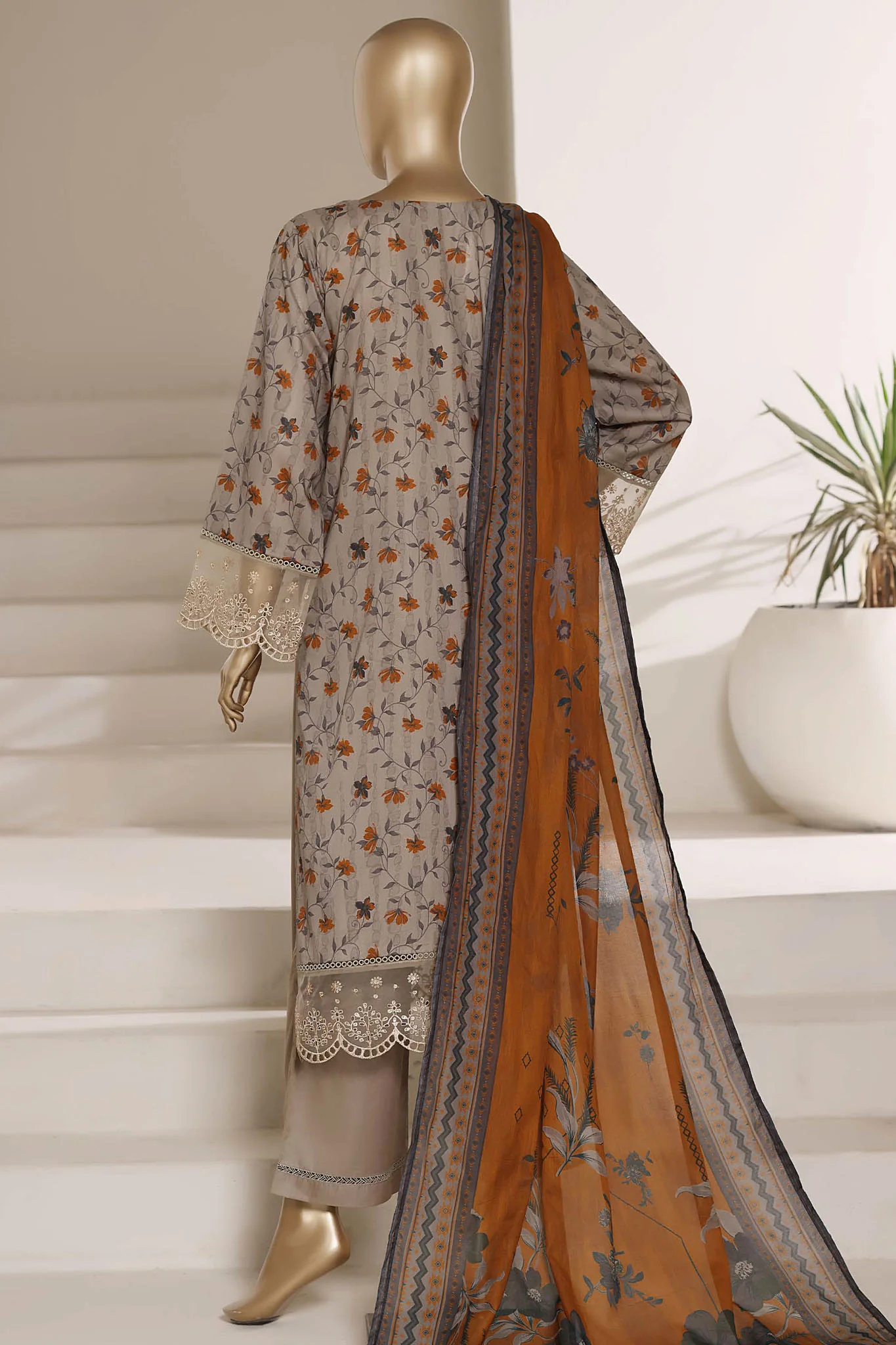Amyrah By Sada Bahar Stitched 3 Piece Festive Emb Lawn Vol-01 Suit-EMB-4831-GREY - Image 3