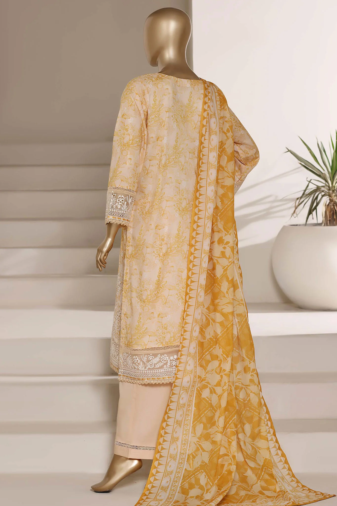 Amyrah By Sada Bahar Stitched 3 Piece Festive Emb Lawn Vol-01 Suit-EMB-4839-YELLOW - Image 3