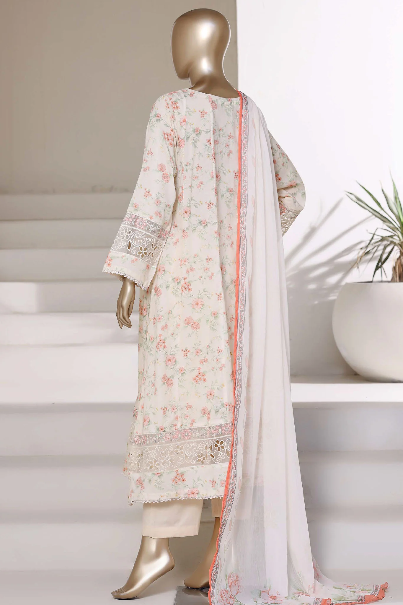 Sada Bahar Stitched 3 Piece Peplum Luxury Frock Vol-01 Suit-EMB-744-SKIN - Image 3