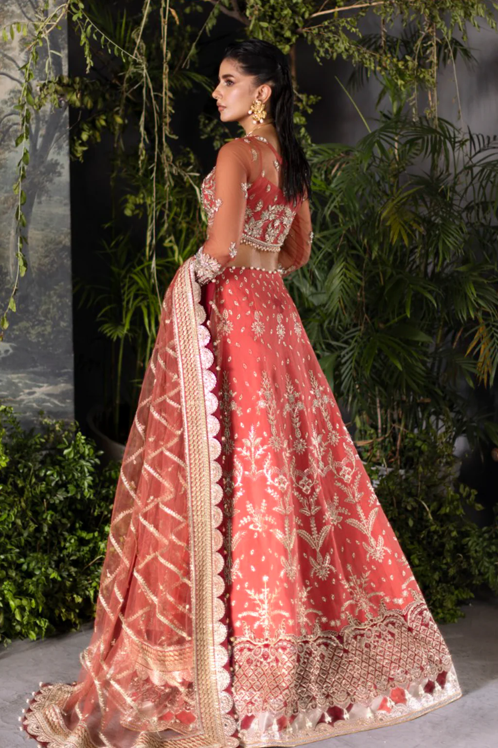 Flurie By Meeral Unstitched 3 Piece Formals Vol-03 Suit-Ember Rose - Image 2