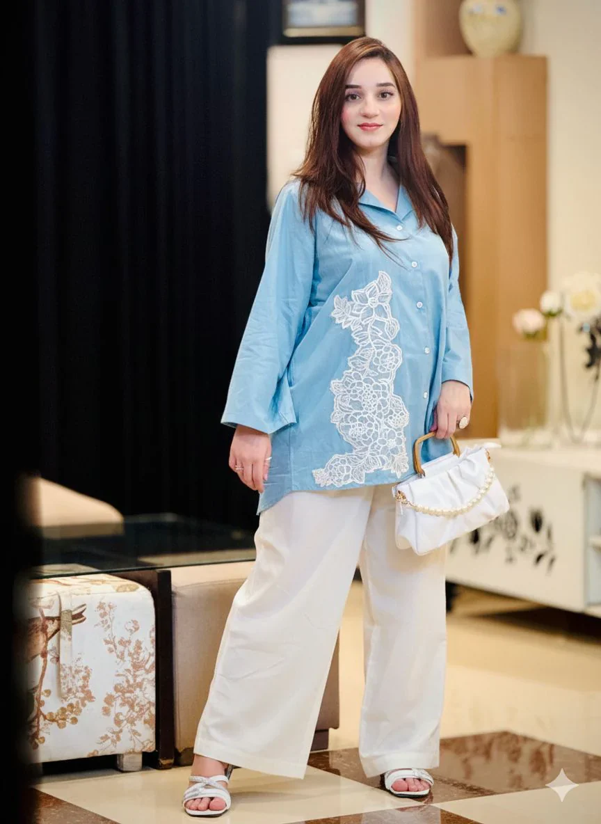 Urban Cut Embroidered Cotton 2-Piece Co-Ord Set