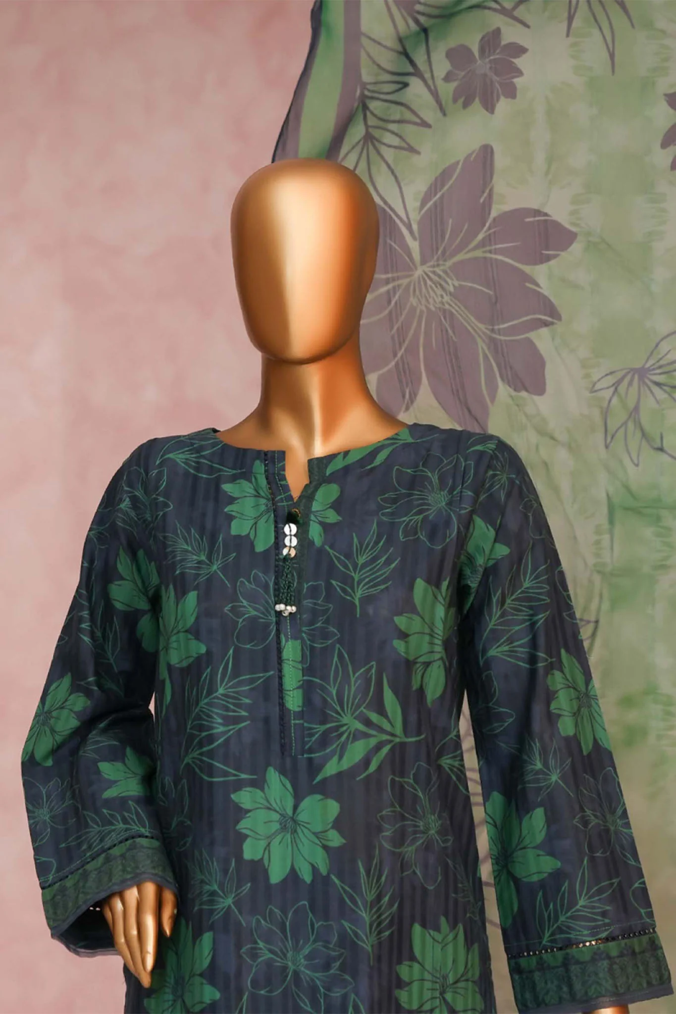 Enchant By HZ Stitched 3 Piece Linnokara Prints Suit-PLK-549 - Image 2