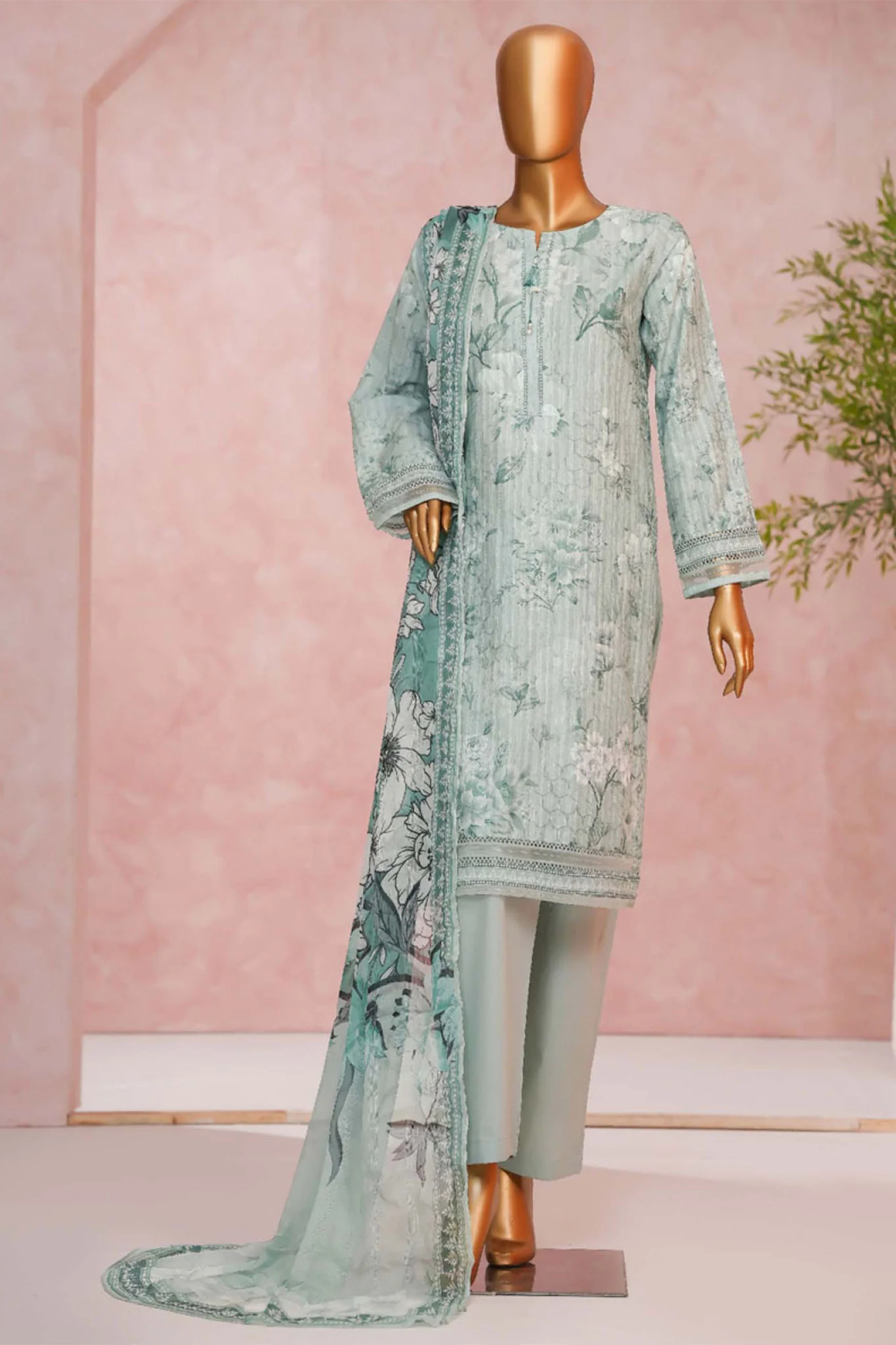 Enchant By HZ Stitched 3 Piece Linnokara Prints Suit-PLK-550