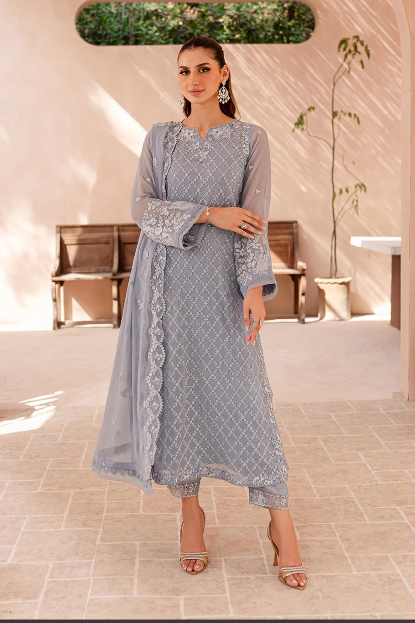 Ensembles By Azure Unstitched 3 Piece Festive Formals Eid Edit Suit-03-Moon Whisper - Image 4
