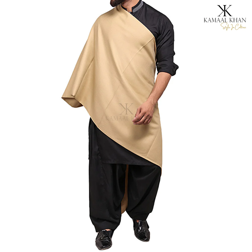 Kamaal Khan Exquisite Kashmiri Dhussa Shawl: Pure Wool Luxury for Men - Image 2