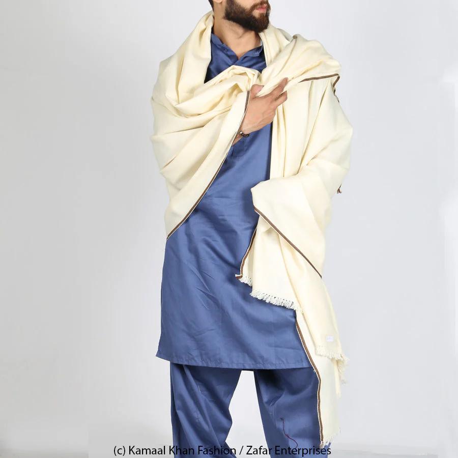 Kamaal Khan Exquisite Kashmiri Dhussa Shawl: Pure Wool Luxury for Men - Image 5