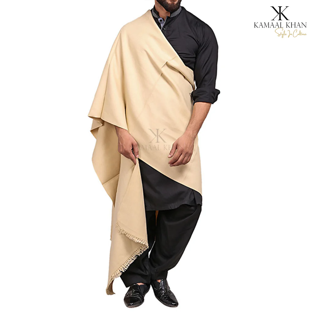 Kamaal Khan Exquisite Kashmiri Dhussa Shawl: Pure Wool Luxury for Men - Image 6