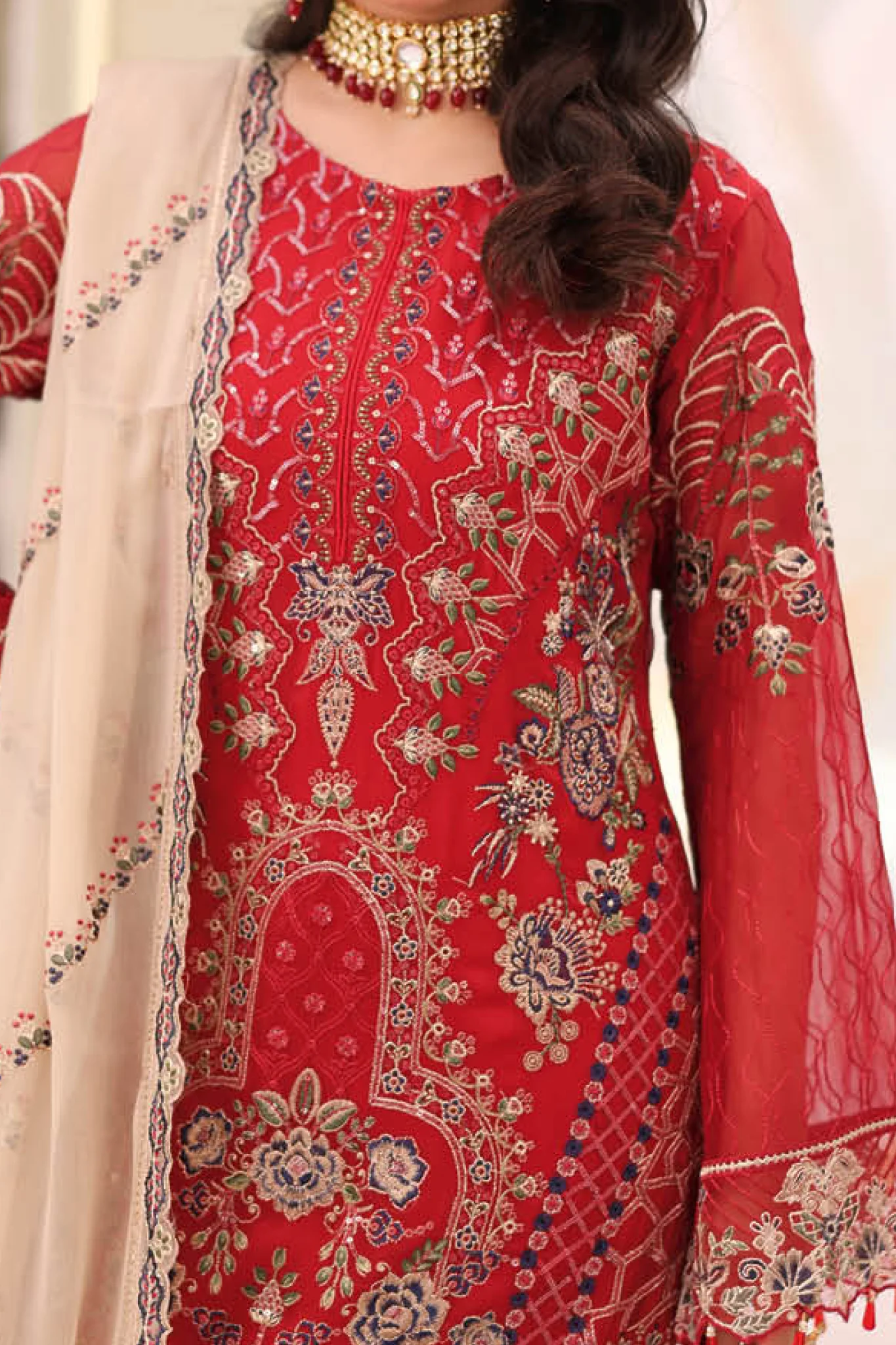 Ramsha Unstitched 3 Piece Luxury Chiffon Vol-27 Suit-F-2711 - Image 2