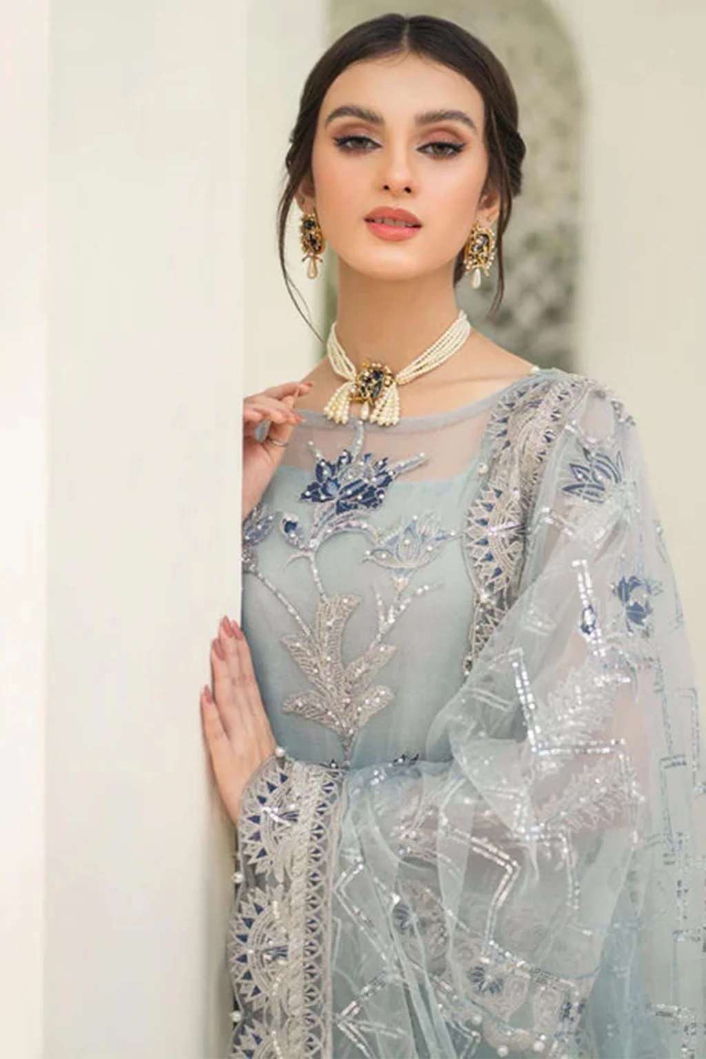 Meeral Unstitched 3 Piece Luxury Formals Pret Suit-Falak - Meeral Luxe - Image 5