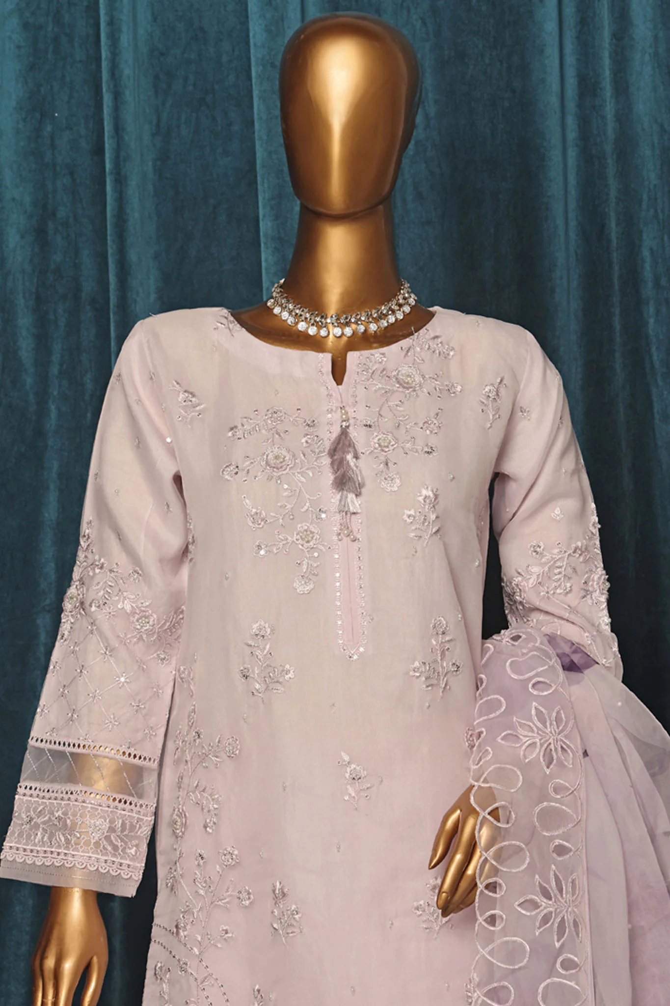 Falsafaa By HZ Stitched 3 Piece Festive Formals Vol-04 Collection-HZK-198-Lilac - Image 2