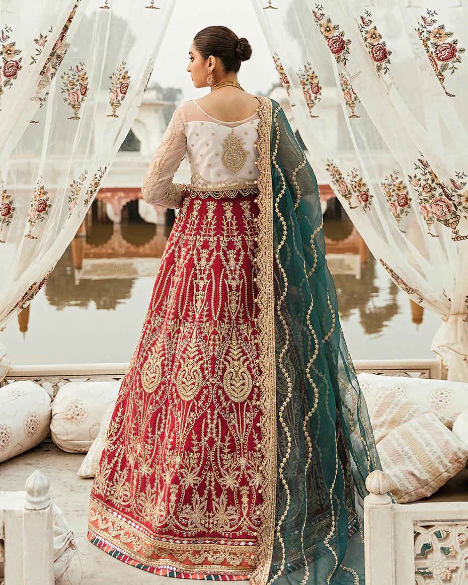 Gulaal Unstitched 3 Piece Wedding Suit-Fareena Embroidered Net 3-Piece Suit WU-04 - Image 2