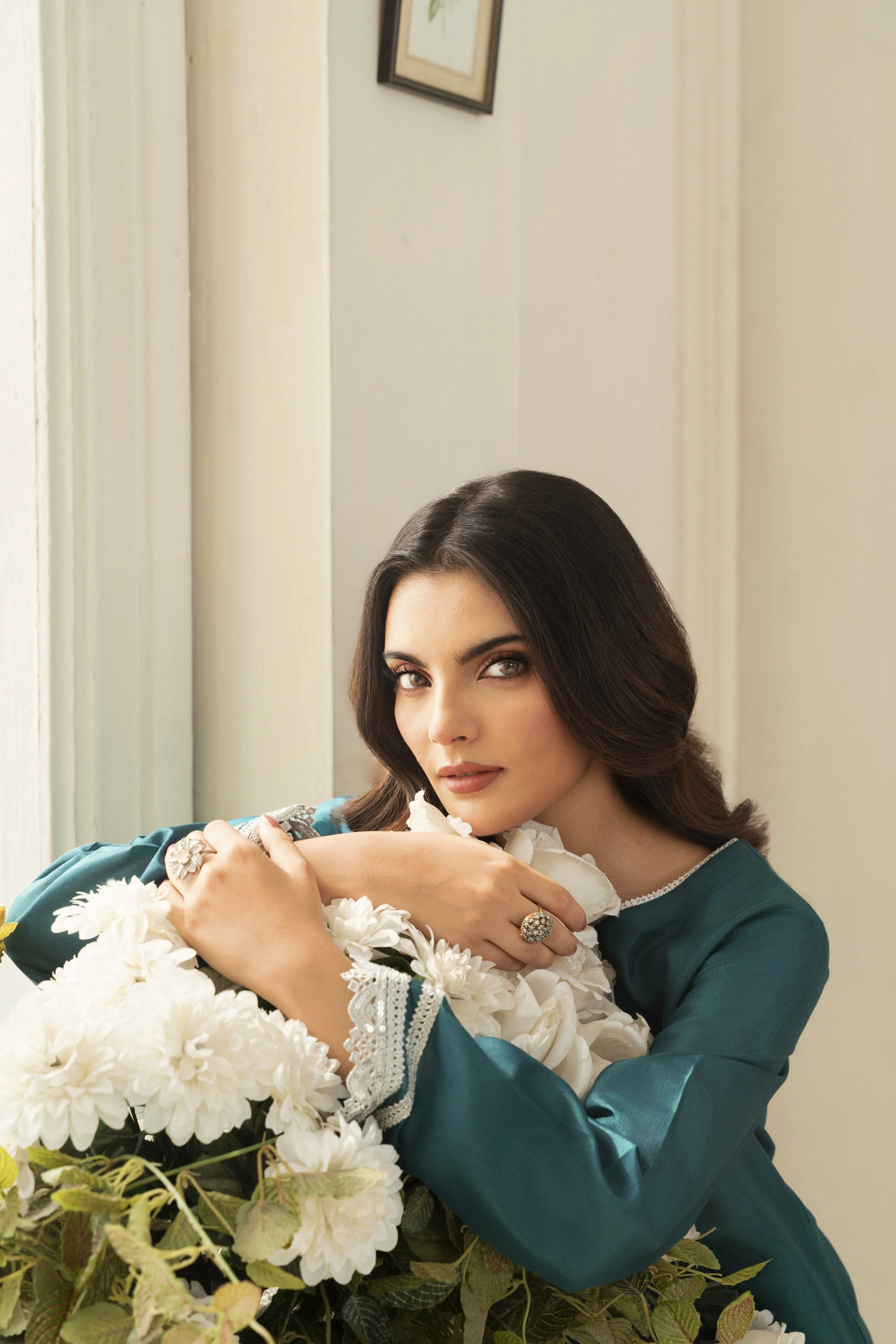 Zoya Zafar Stitched 3 Piece Silk Suit-Farshi Shalwar 08 - Image 4