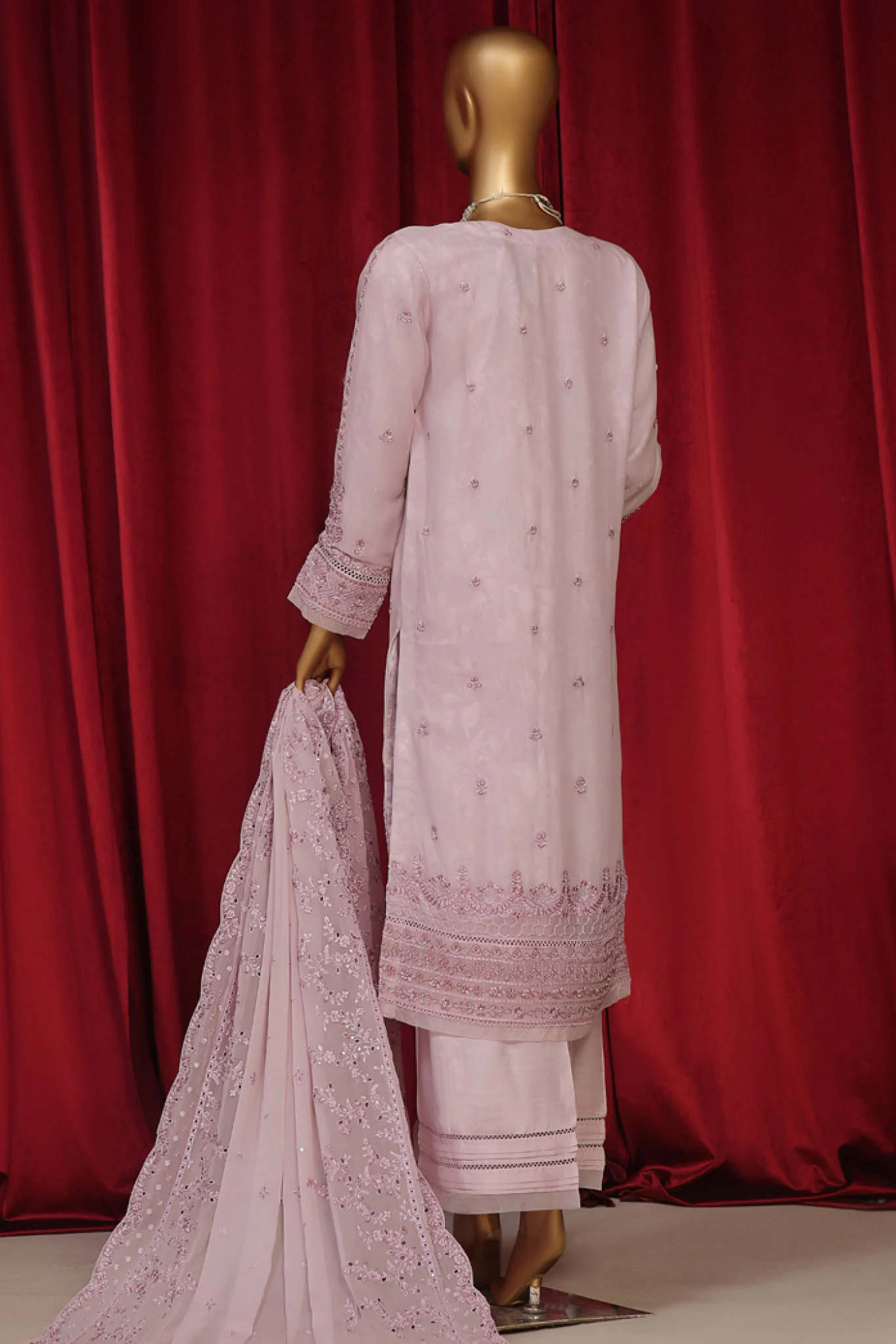 Fasaane By HZ Stitched 3 Piece Formals Chiffon Vol-08 Suit-HZK-194-Lilac - Image 3