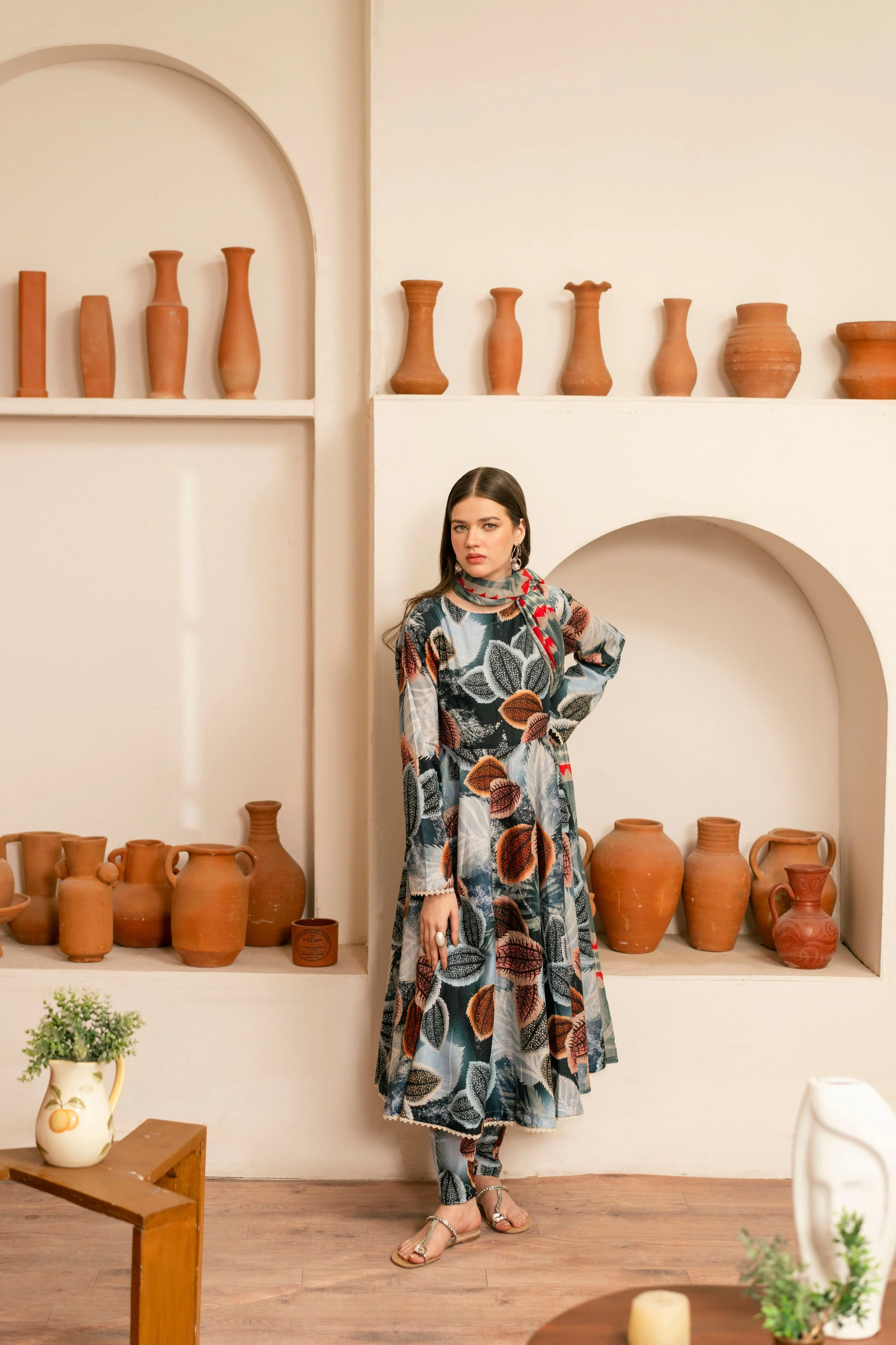 Feathers Unstitched 3 Piece Digital Printed Lawn Summer Suit-CLYNE-FT462 - Image 8