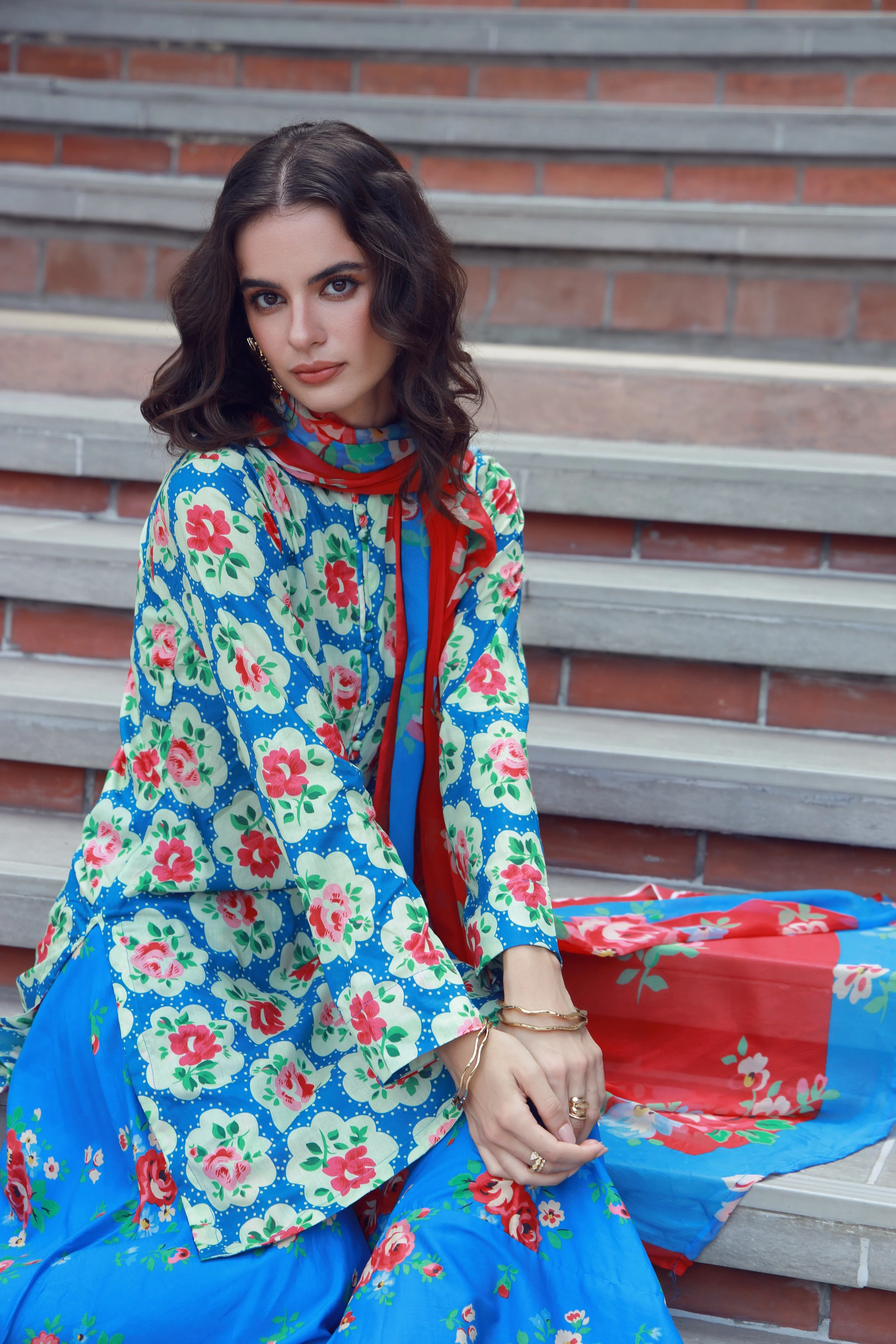Feathers Unstitched 3 Piece Digital Printed Lawn Summer Suit-CELEZIA-FT529 - Image 8