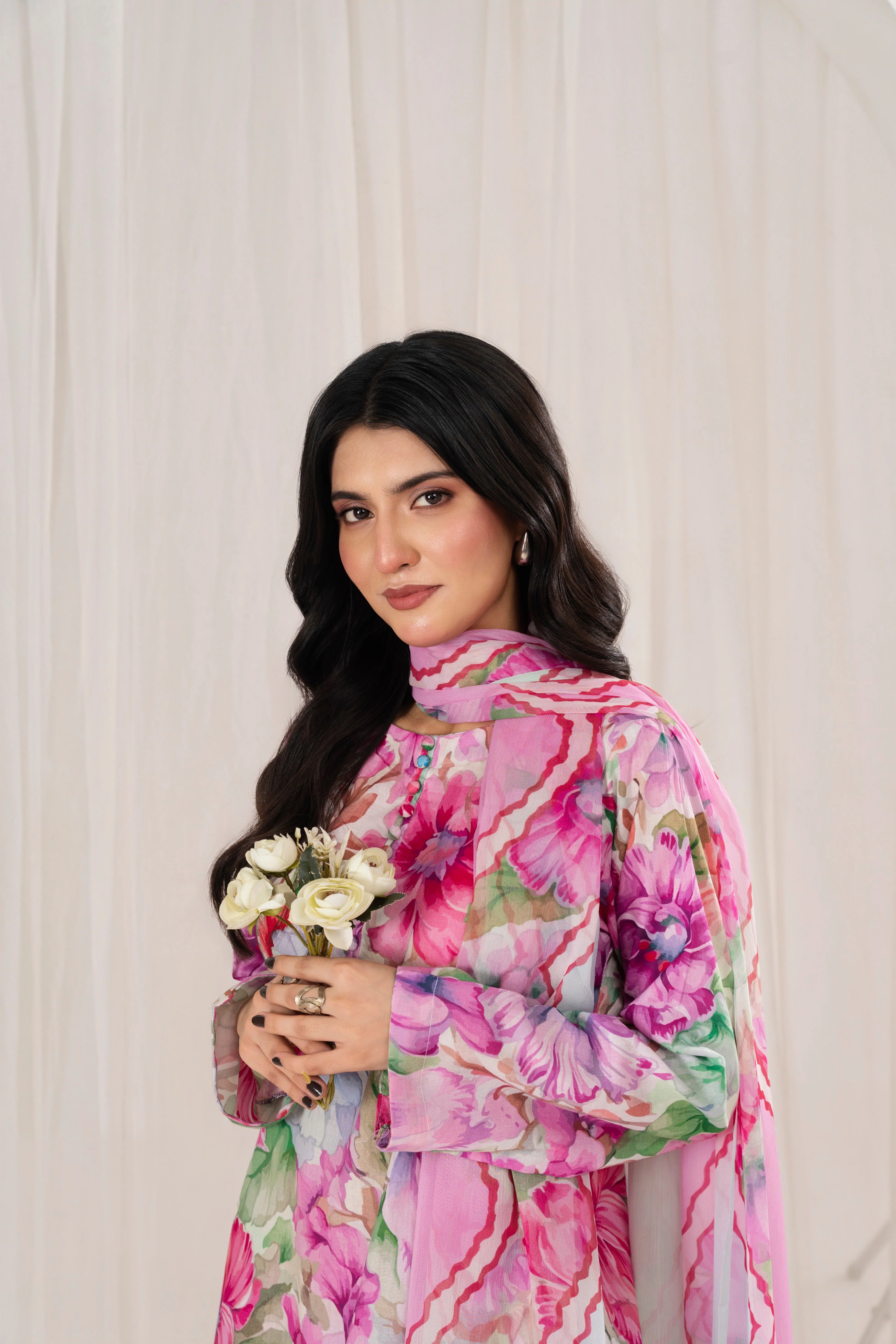 Feathers Unstitched 3 Piece Digital Printed Lawn Summer Suit-MIRZELLA-FT708 - Image 4