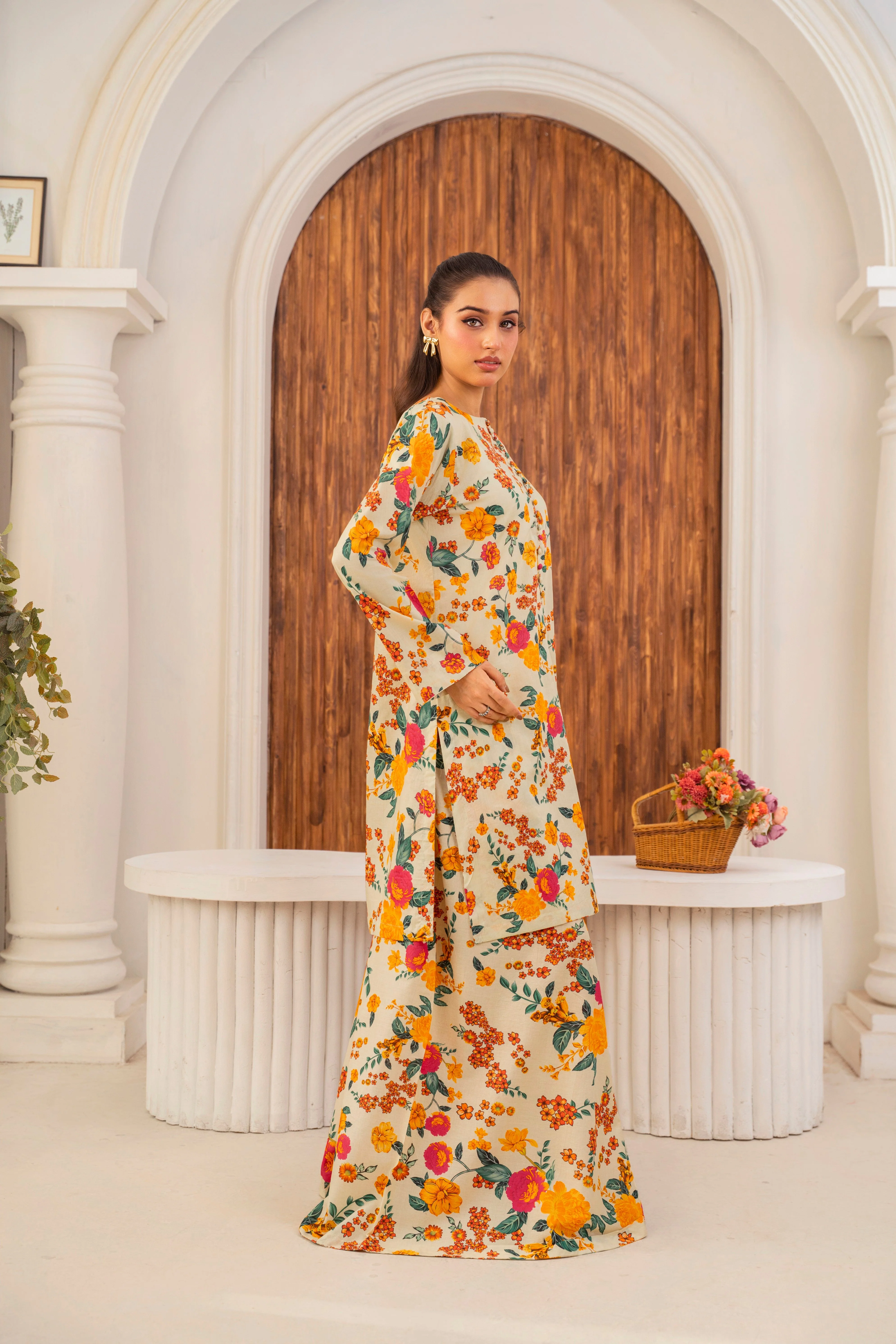 Feathers Unstitched 3 Piece Digital Printed Lawn Summer Suit-PRIZON-FT712 - Image 8