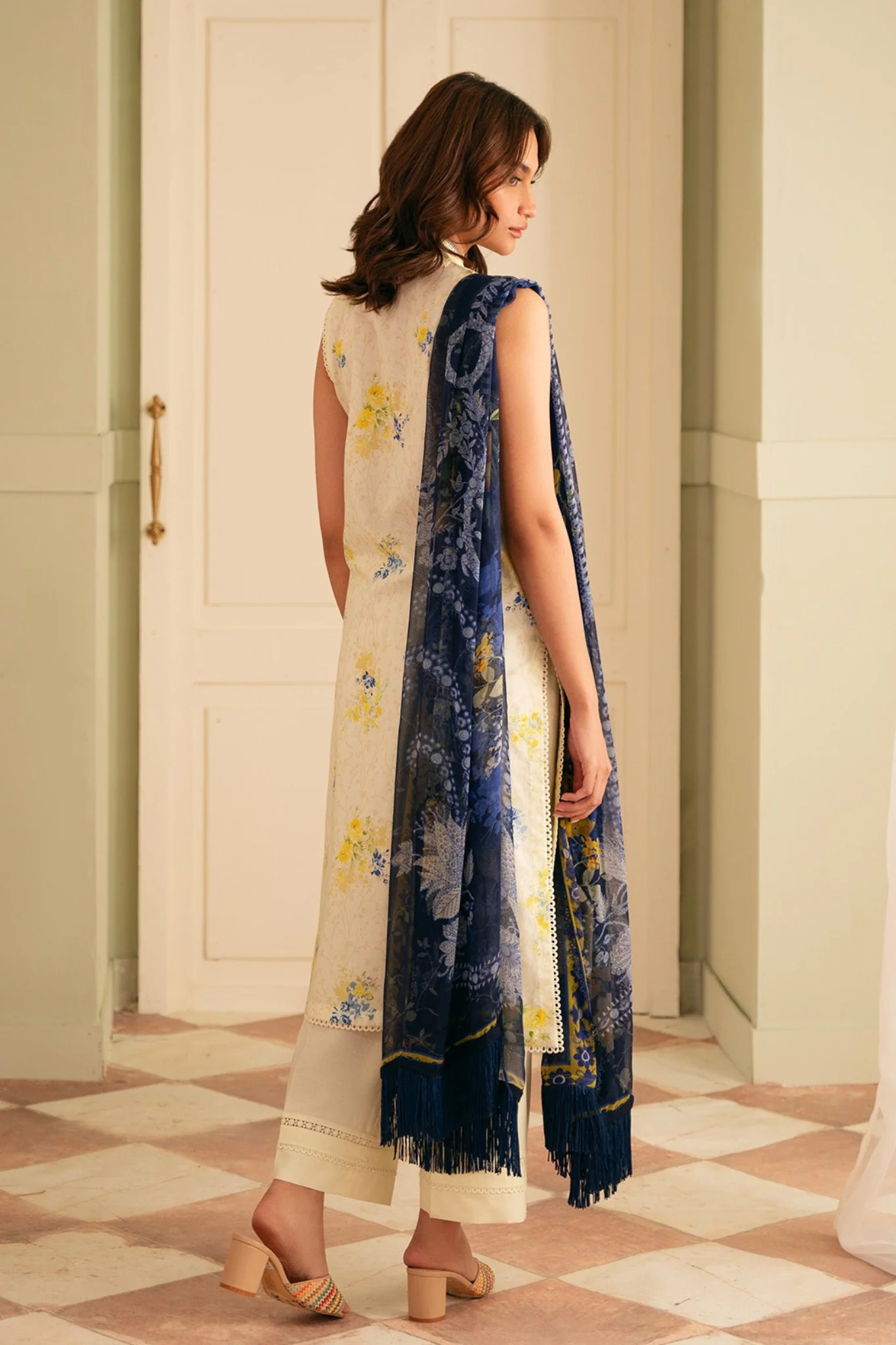 Festive Edit By Sahar Unstitched 3 Piece Emb Lawn Collection-06-Mediterranean Muse - Image 3