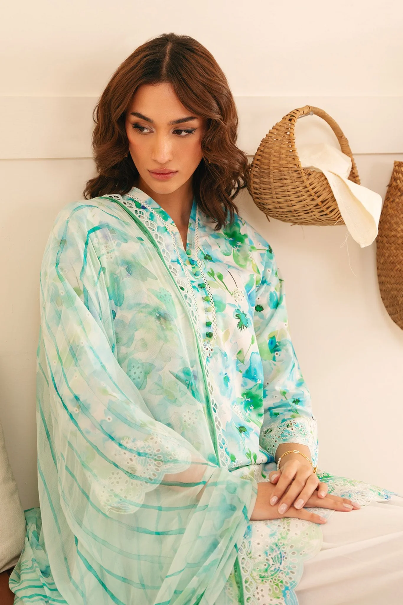 Festive Edit By Sahar Unstitched 3 Piece Emb Lawn Collection-08-Bluebell Breeze - Image 2