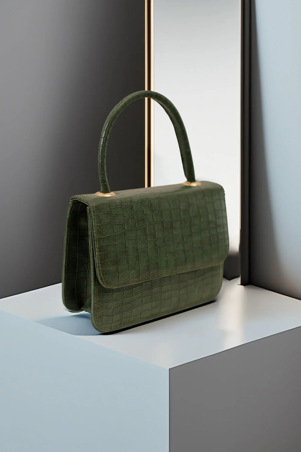 Fineur - Handbag Croco - Green - Image 2