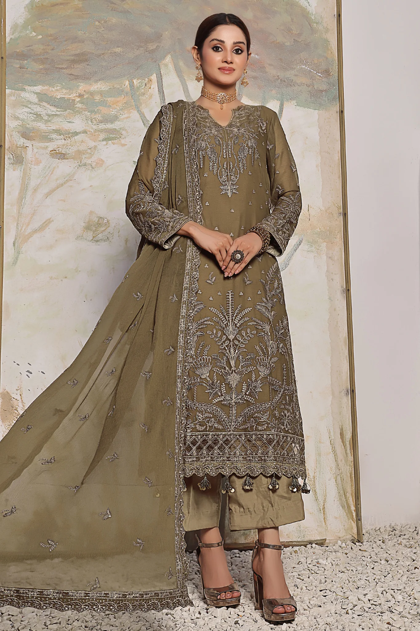 Fleur By Soghat Unstitched 3 Piece Festive Emb Luxury Chiffon Suit-SF-01
