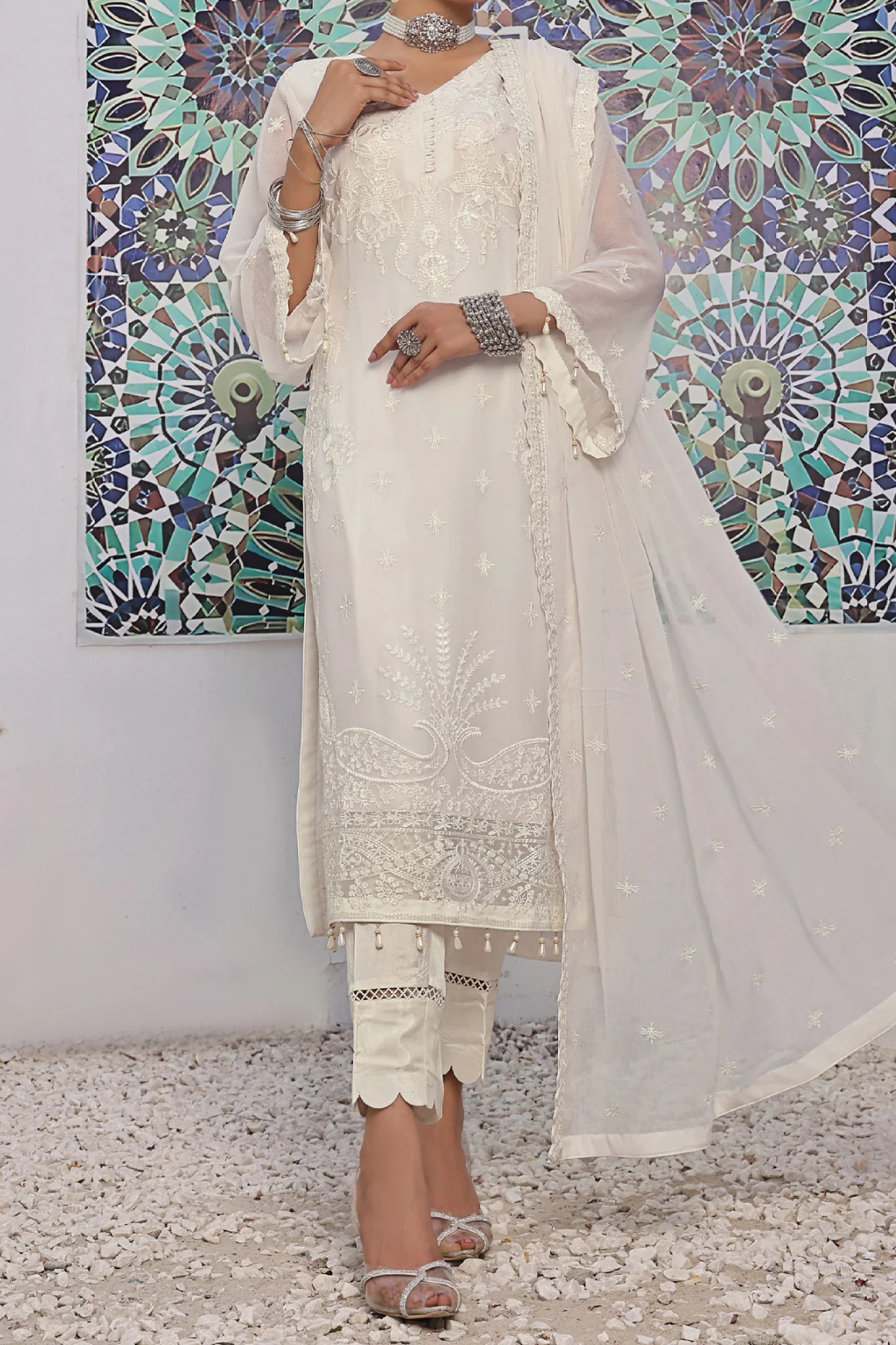 Fleur By Soghat Unstitched 3 Piece Festive Emb Luxury Chiffon Suit-SF-02