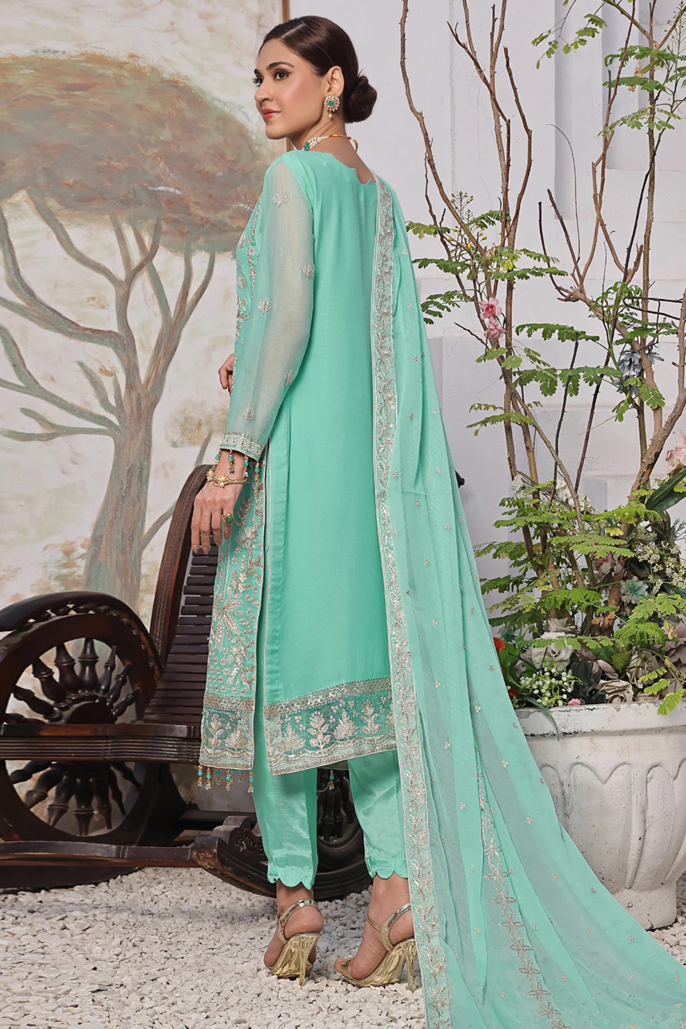 Fleur By Soghat Unstitched 3 Piece Festive Emb Luxury Chiffon Suit-SF-05 - Image 3
