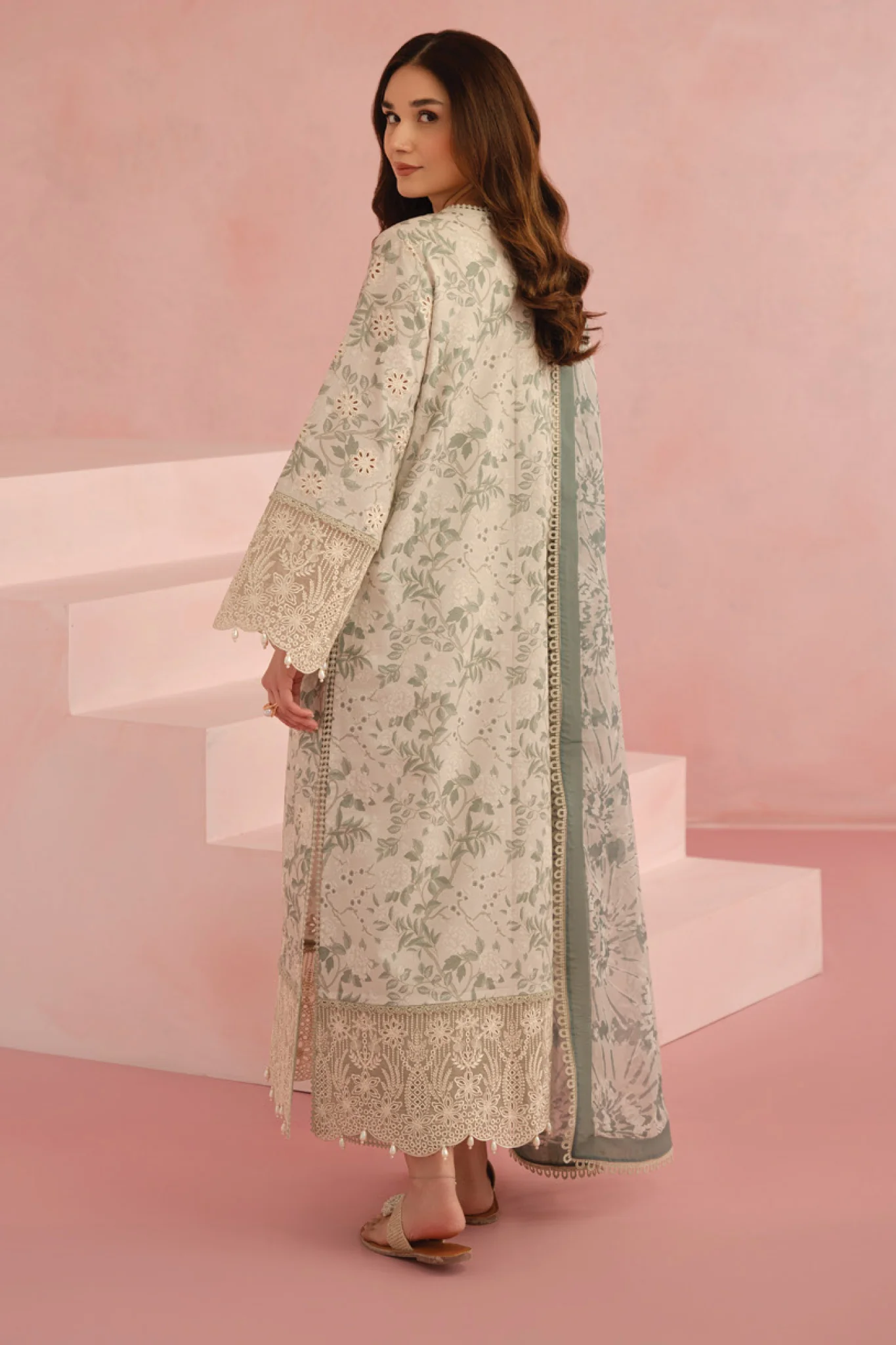 Floral Charm By Afrozeh Unstitched 3 Piece Lawn Collection-AL-V5-04-Kylon - Image 3