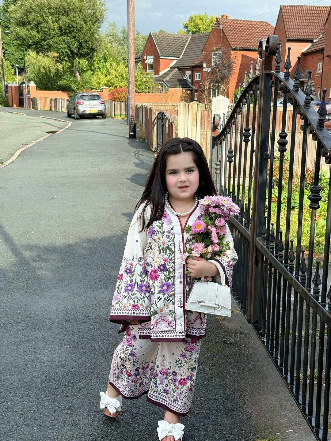 Sprinkles Stitched 2 Piece Summer Co Ord Sets Kids Suit-Floral Frost White - 2pcs - Image 10