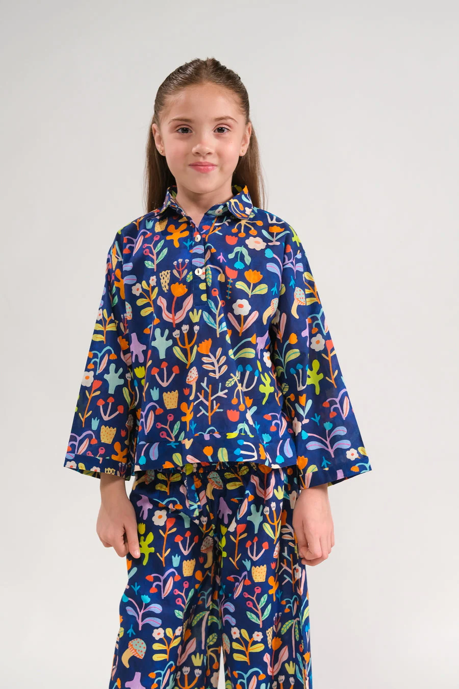 Sprinkles Stitched 2 Piece Summer Co Ord Sets Kids Suit-Floral Nocturne - Co-ord Set