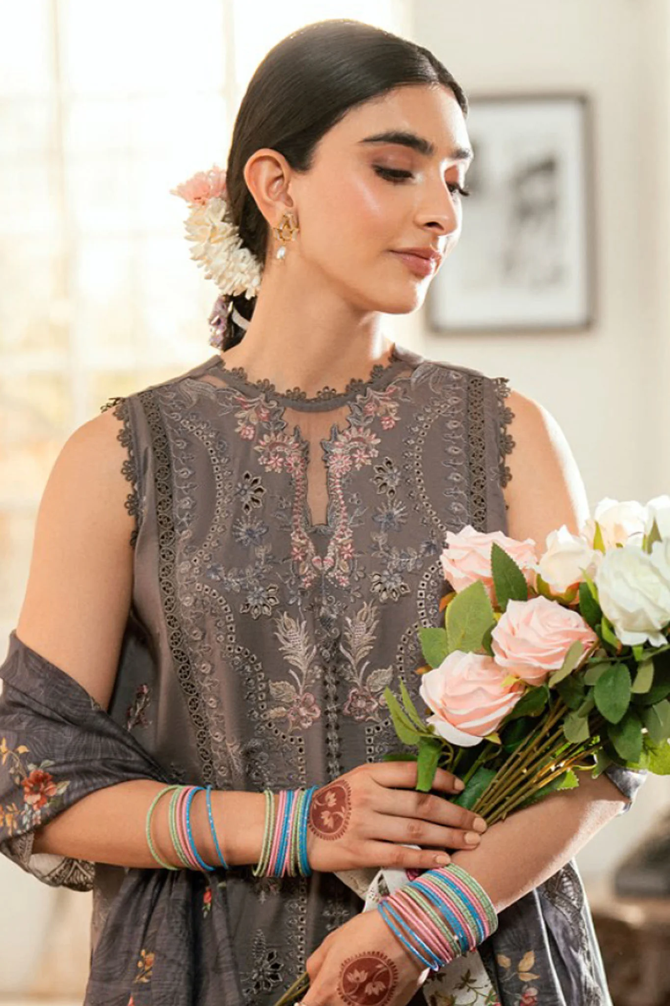 Florent Unstitched 3 Piece Emb Lawn Eid Edit Collection-FEE-04-A - Image 2