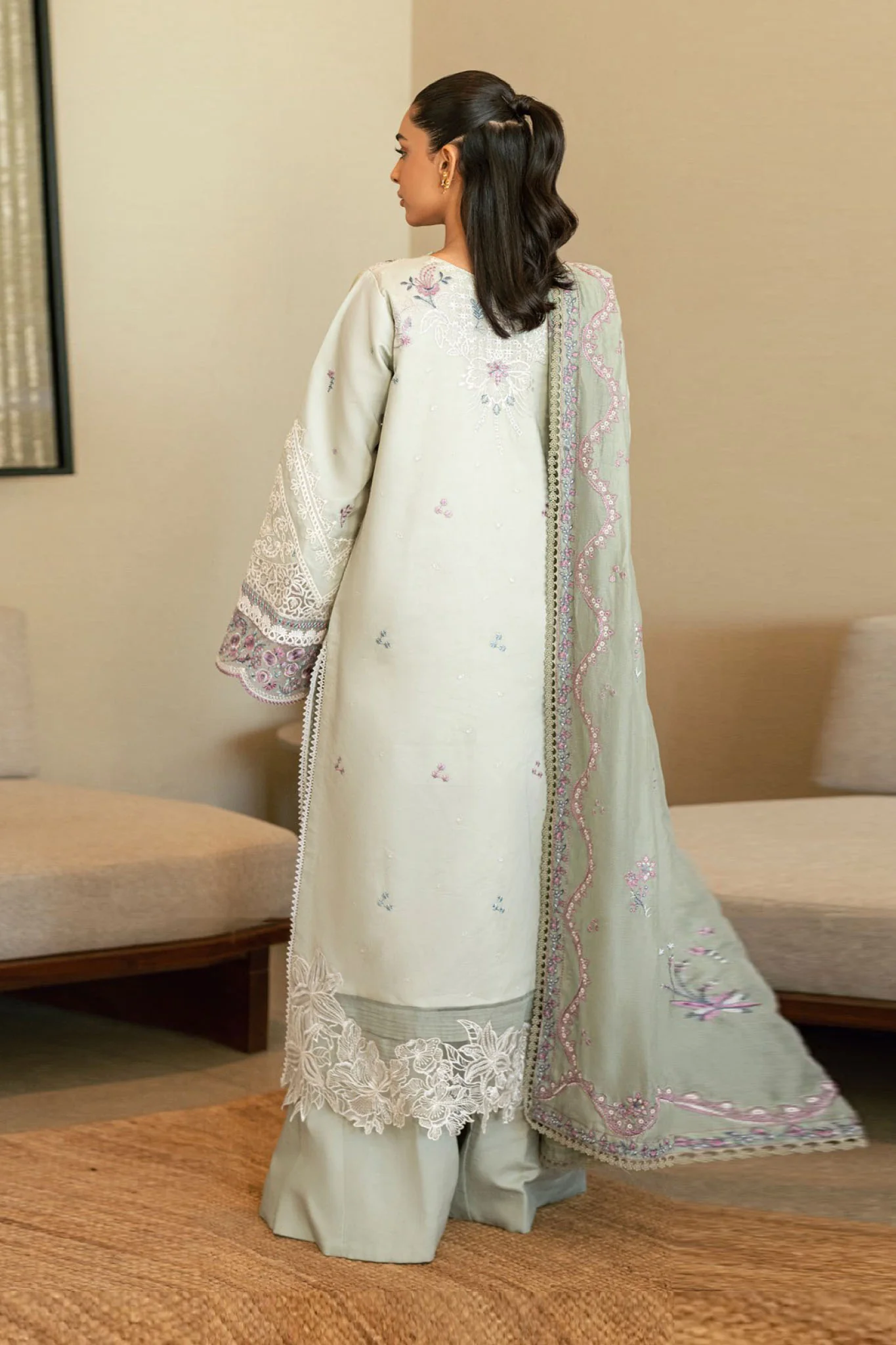 Florent Unstitched 3 Piece Luxury Lawn Eid Edit Suit-FL-06-B - Image 3