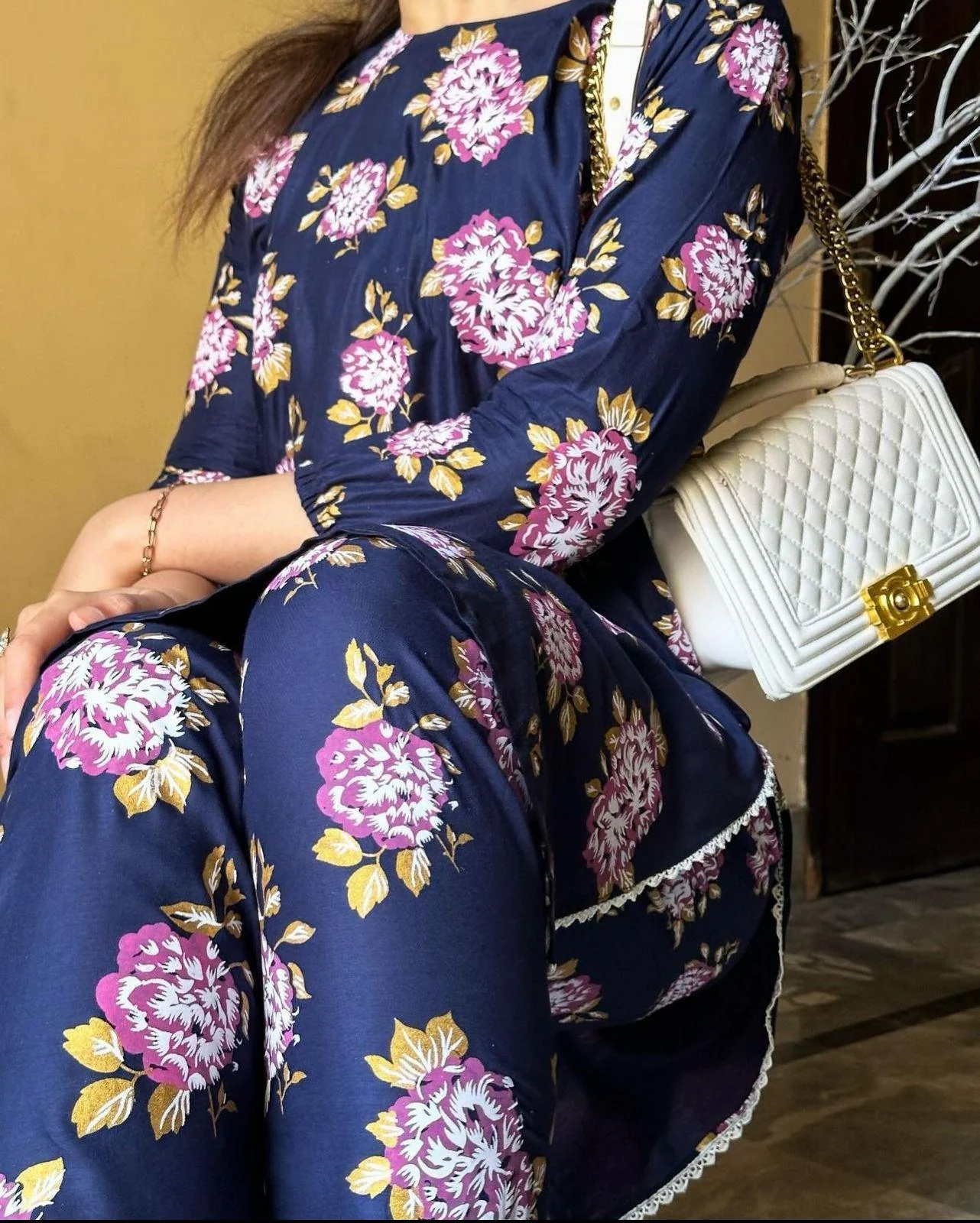 Zaib E Hoor Flower Print 2Pcs Stitched - Image 11