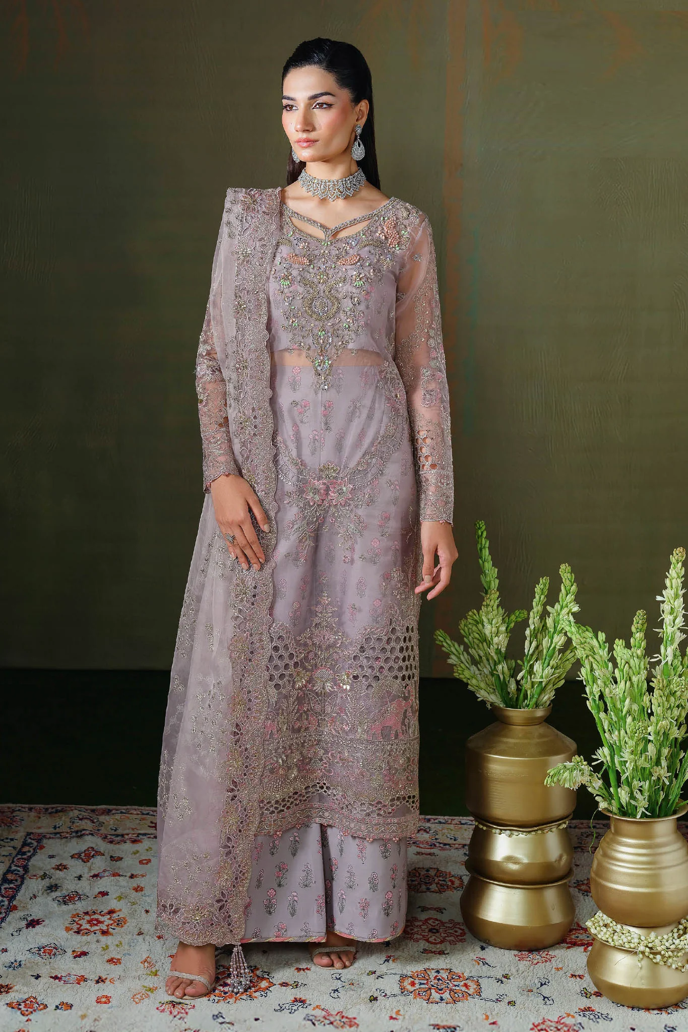 Ramsha Unstitched 3 Piece Festive Formals Vol-03 Suit-E-308 - Image 8
