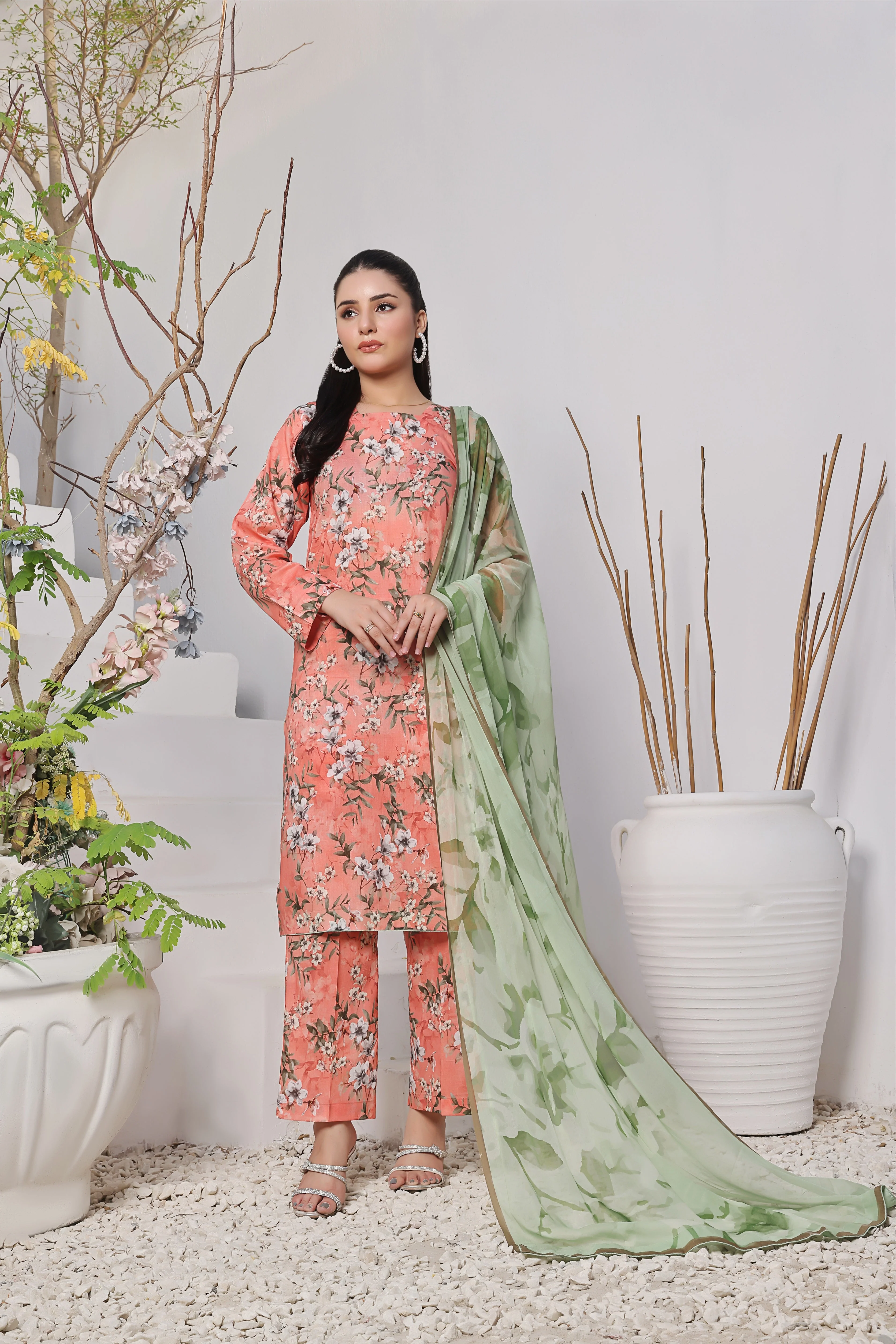 FREESIA-FT377Feathers Unstitched 3 Piece Summer Collection-