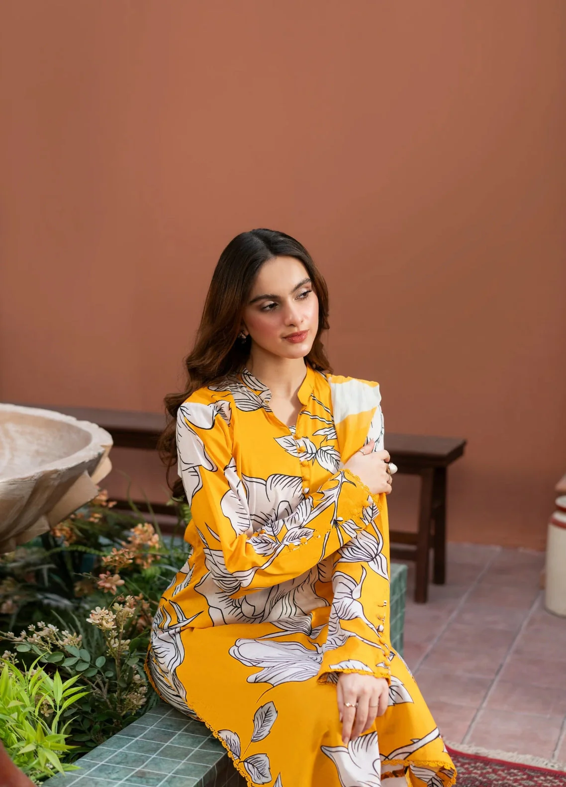 Dusky Delight By Feathers Unstitched 3 Piece Summer Suit-BRISELLE-FT446 - Image 9