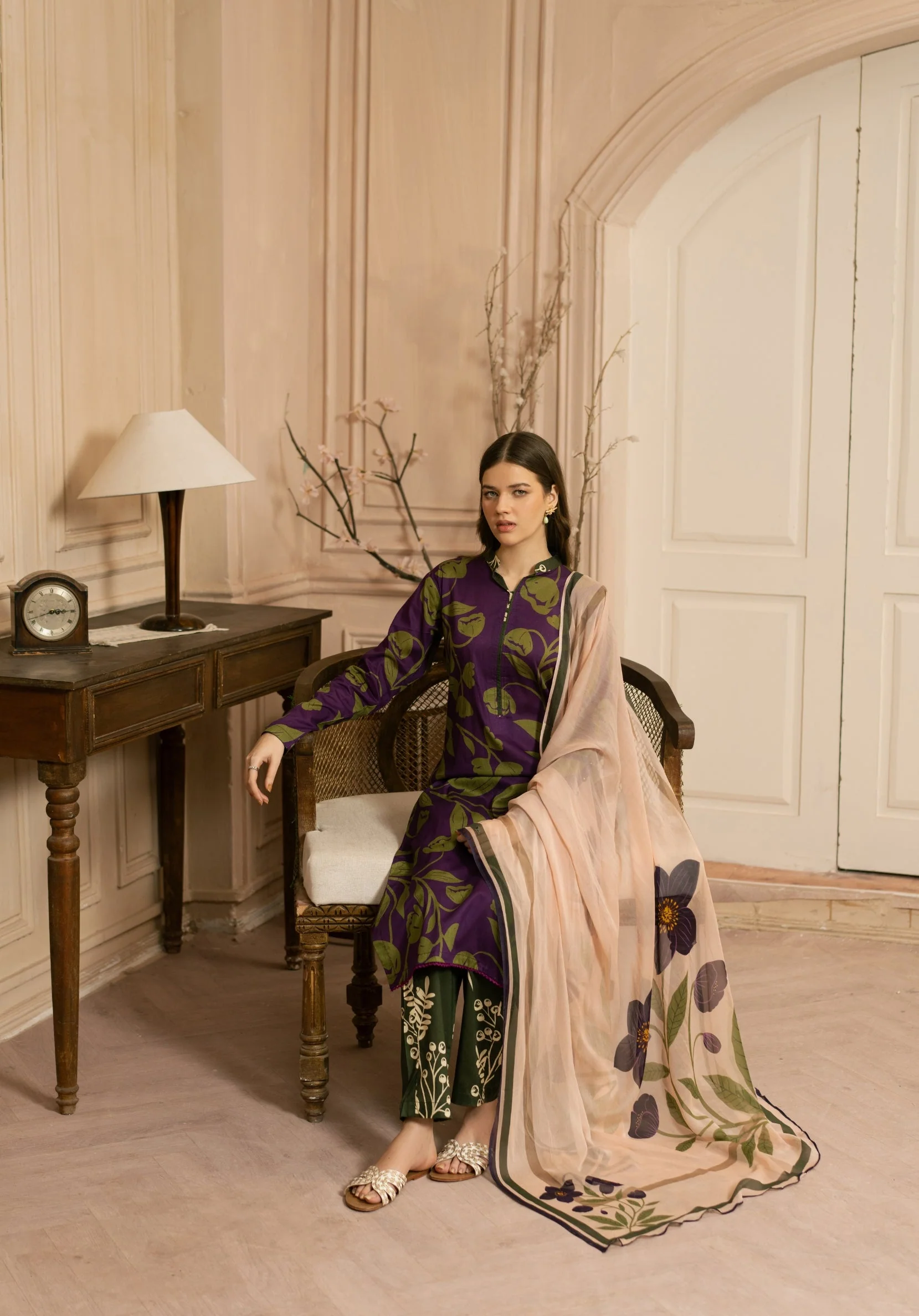Dew Drop By Feathers Unstitched 3 Piece Lawn Collection-JISR-FT447 - Image 4
