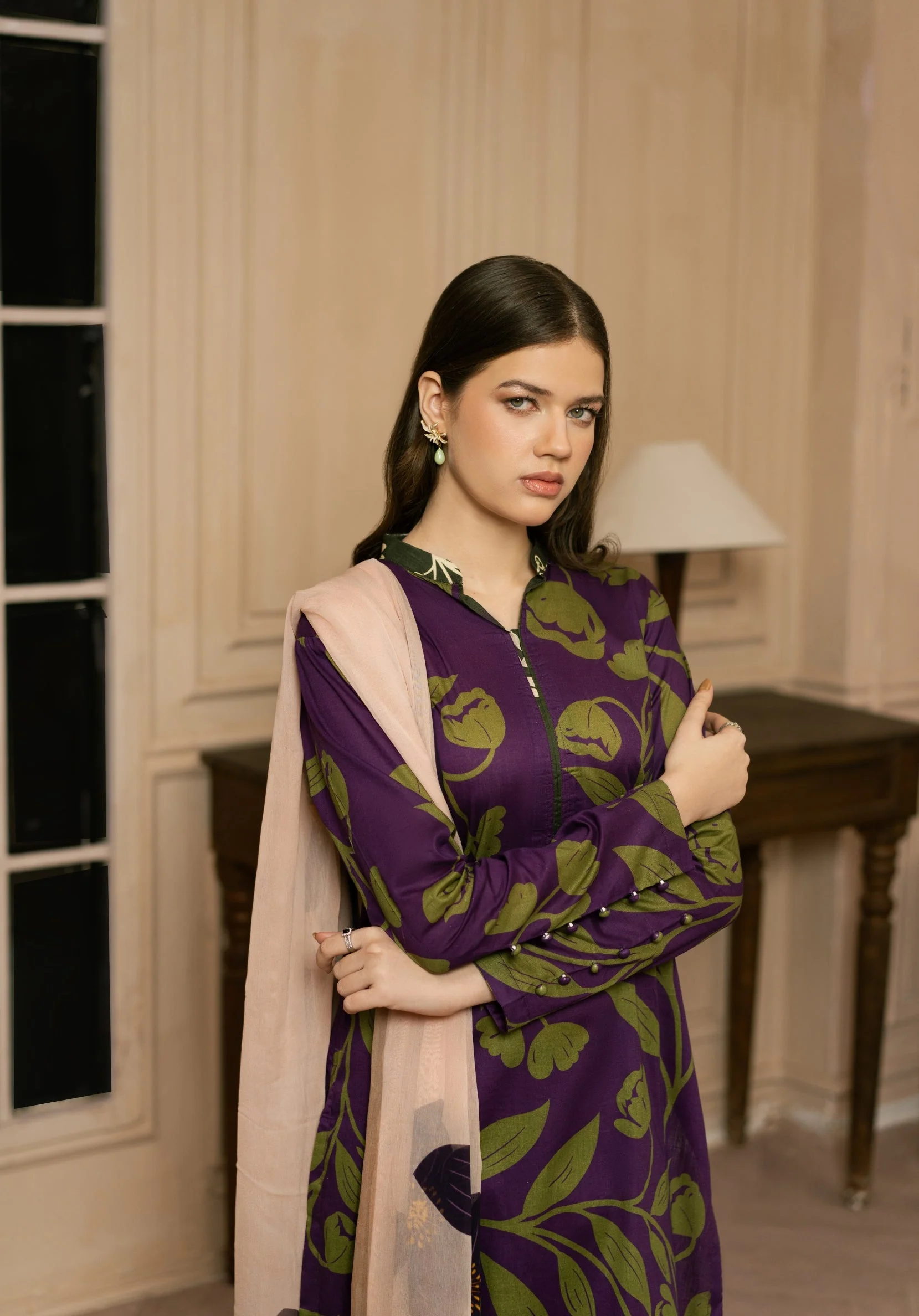 Dew Drop By Feathers Unstitched 3 Piece Lawn Collection-JISR-FT447 - Image 6