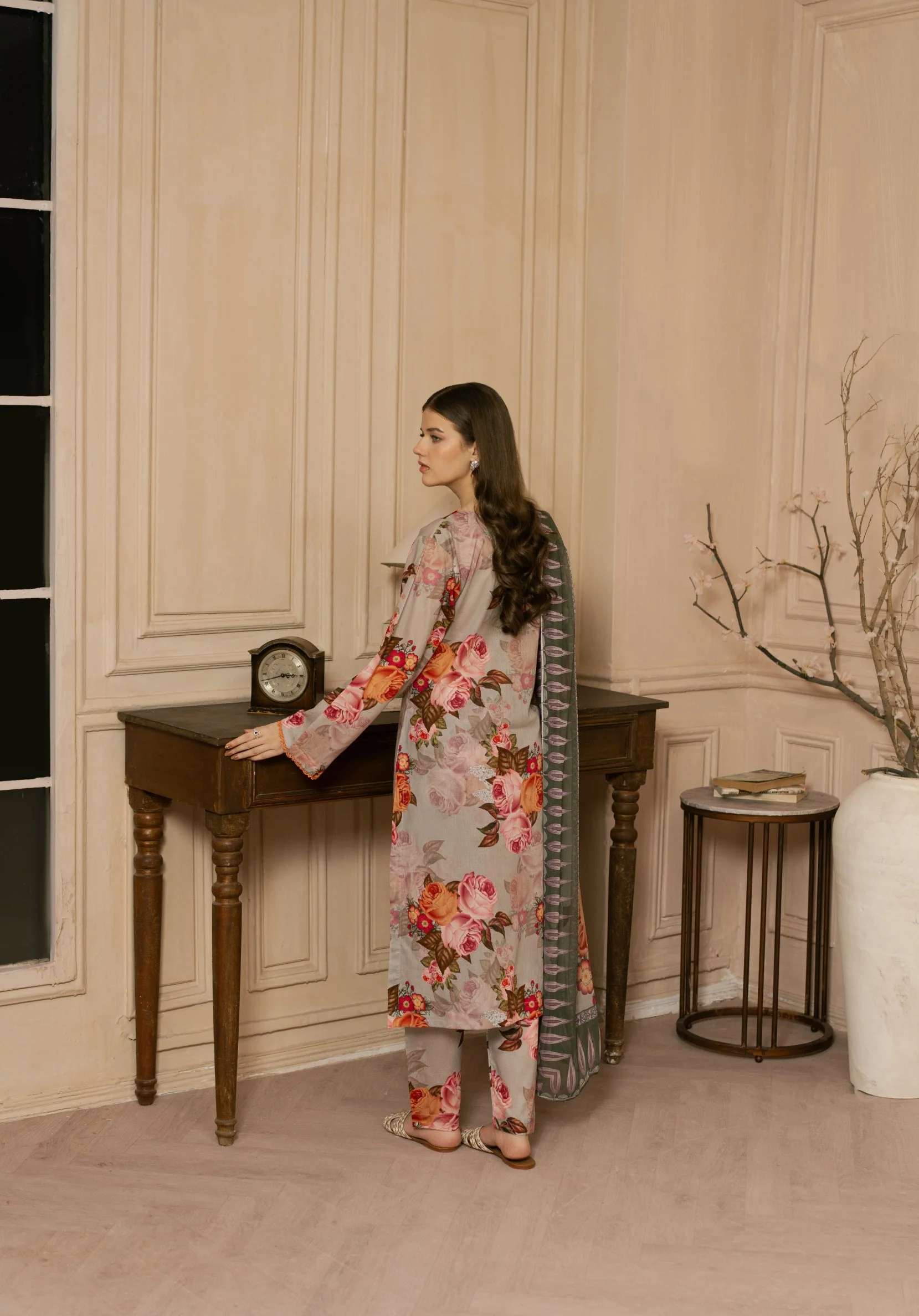 Dew Drop By Feathers Unstitched 3 Piece Lawn Collection-QAYL-FT448 - Image 3
