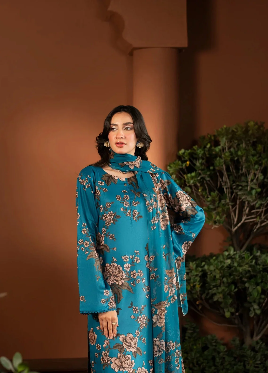 Dusky Delight By Feathers Unstitched 3 Piece Summer Suit-ELARA-FT457 - Image 6