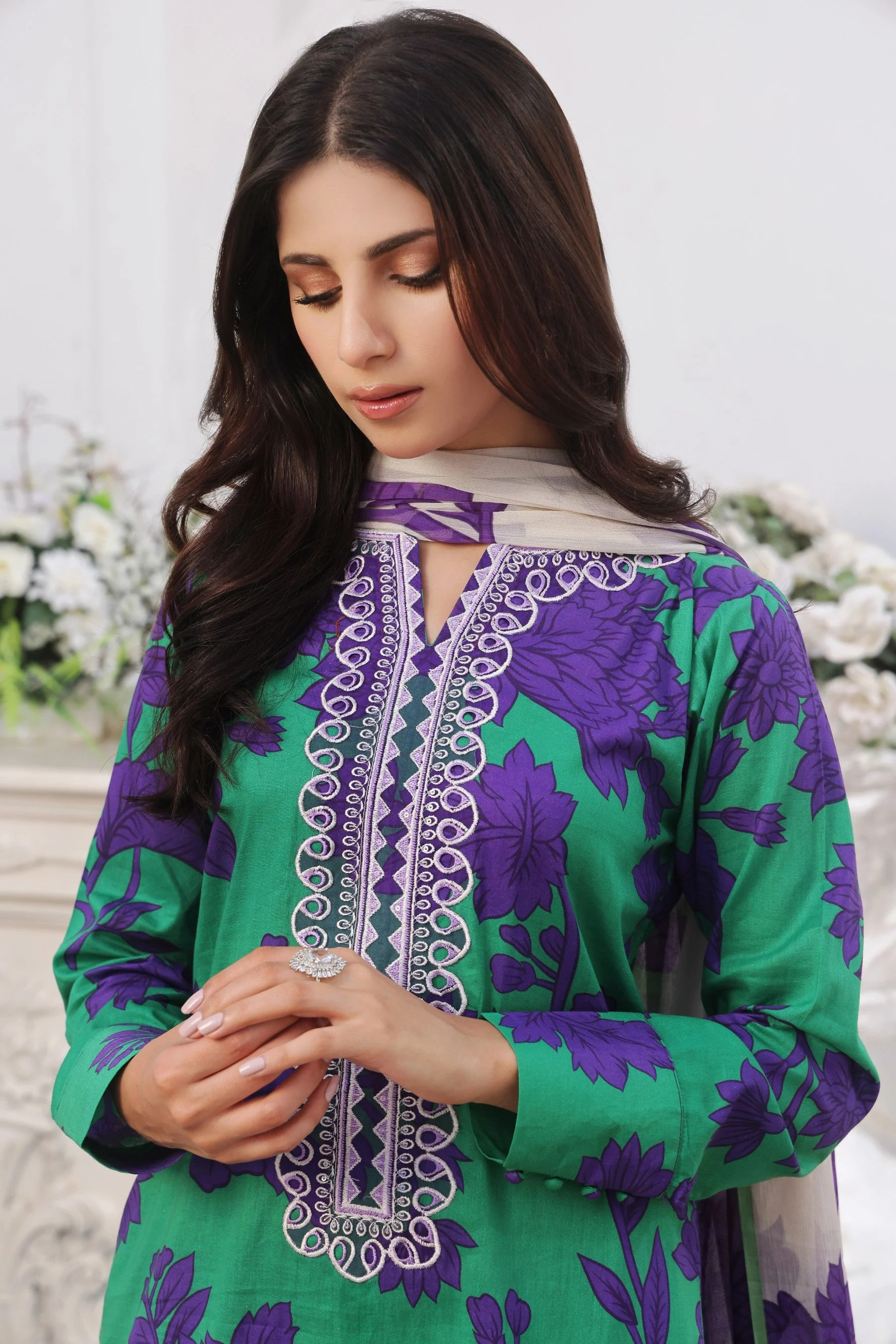 Midnight Murmurs By Feathers Lawn Suit-LAVIRA-FT478 - Image 6