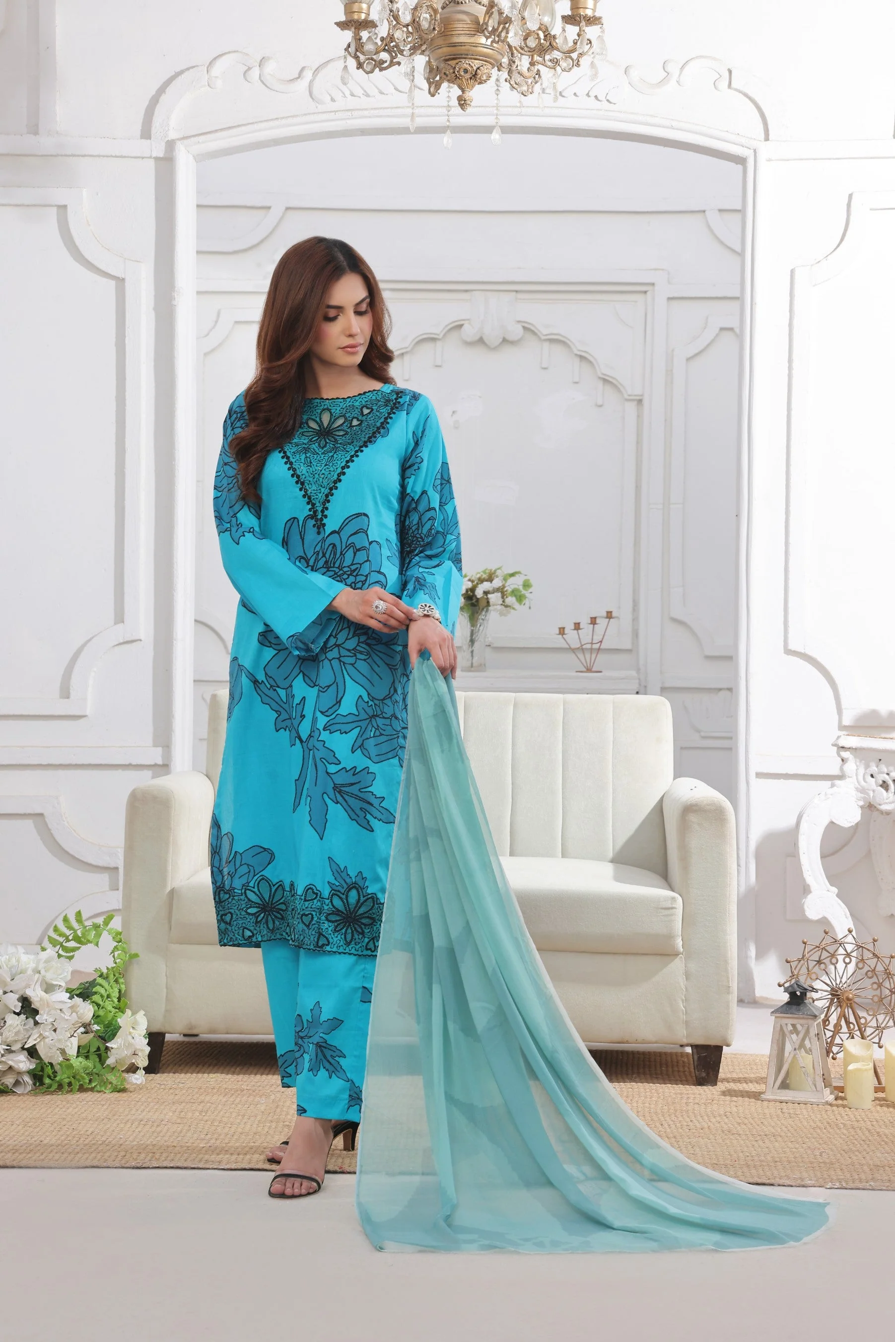 Midnight Murmurs By Feathers Lawn Suit-TWINKLE-FT480 - Image 3