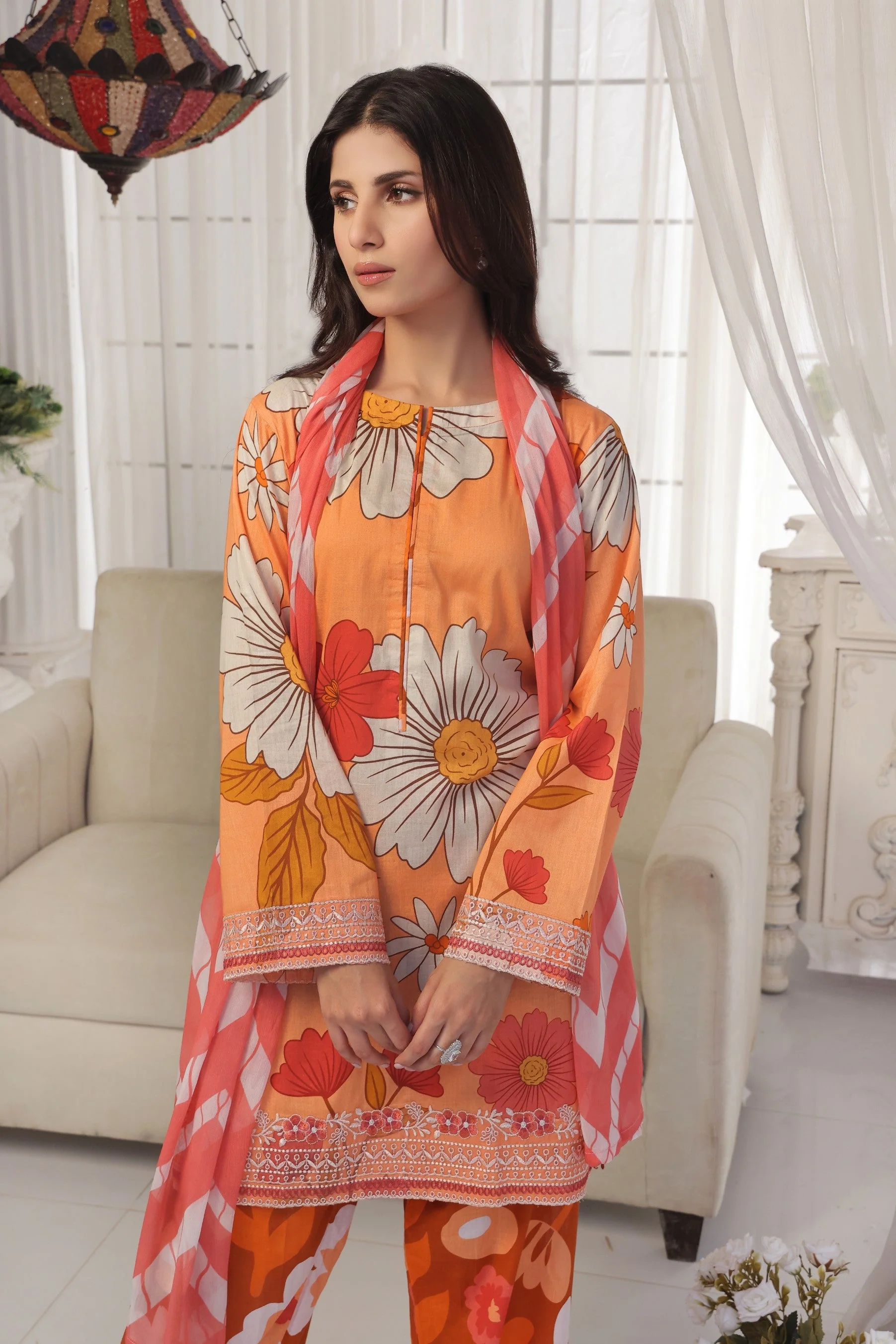 Midnight Murmurs By Feathers Lawn Suit-TAWNY-FT485 - Image 4